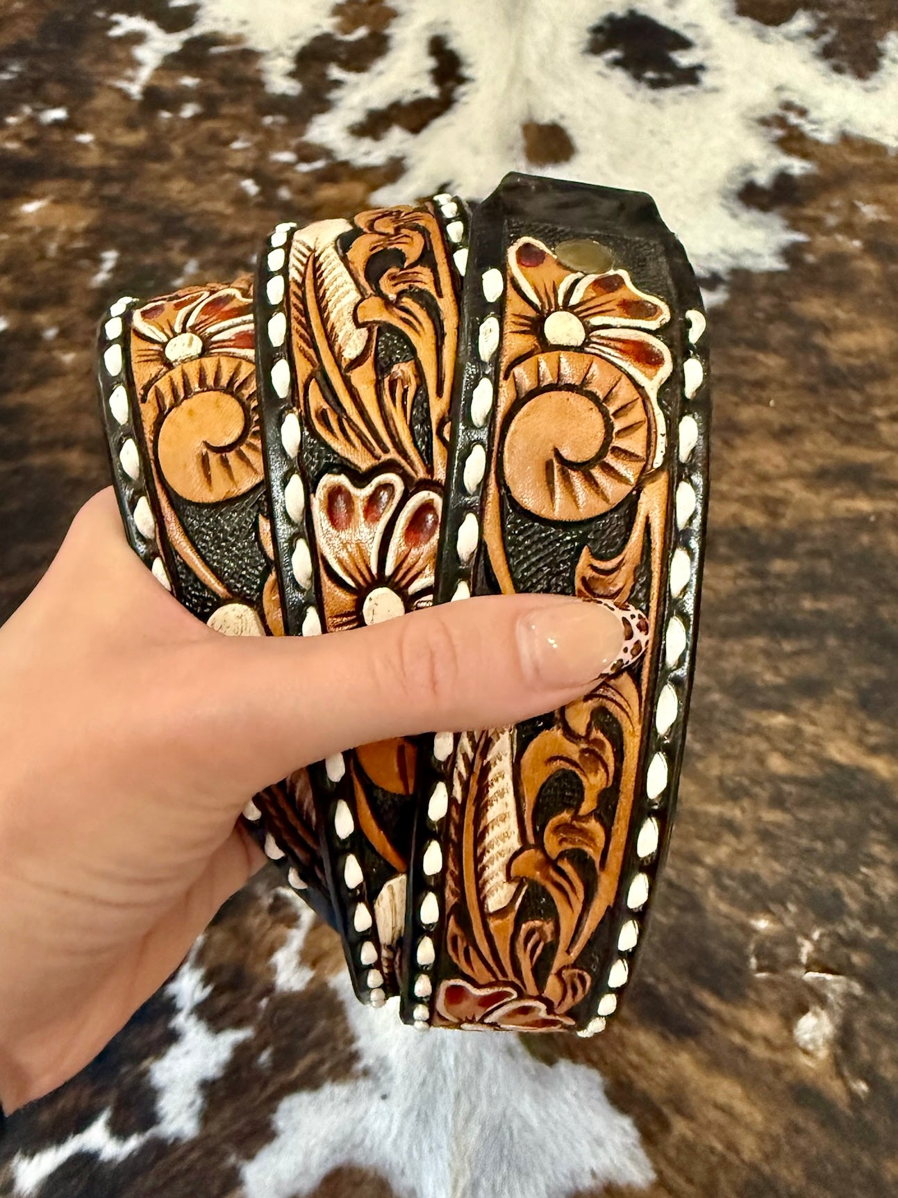 American Darling Tooled Leather Purse Strap