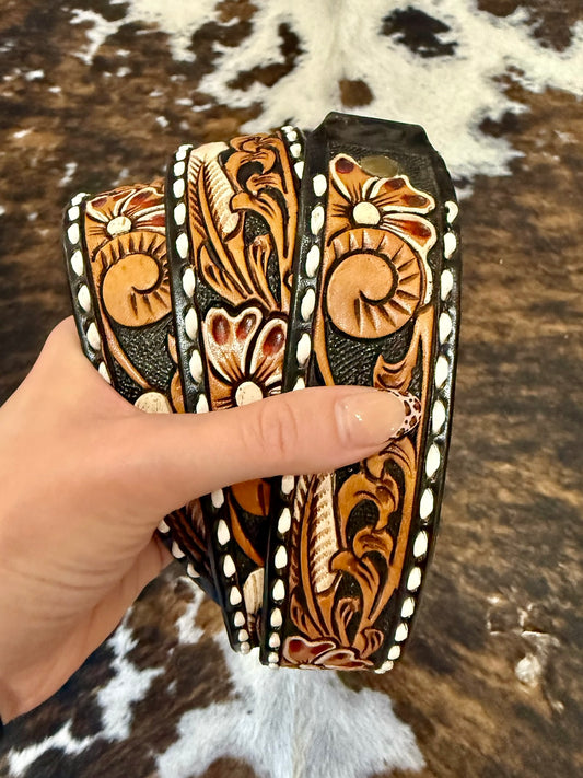 American Darling Tooled Leather Purse Strap