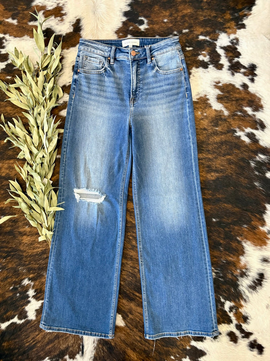 Worth The Drive Wide Leg Risen Jeans