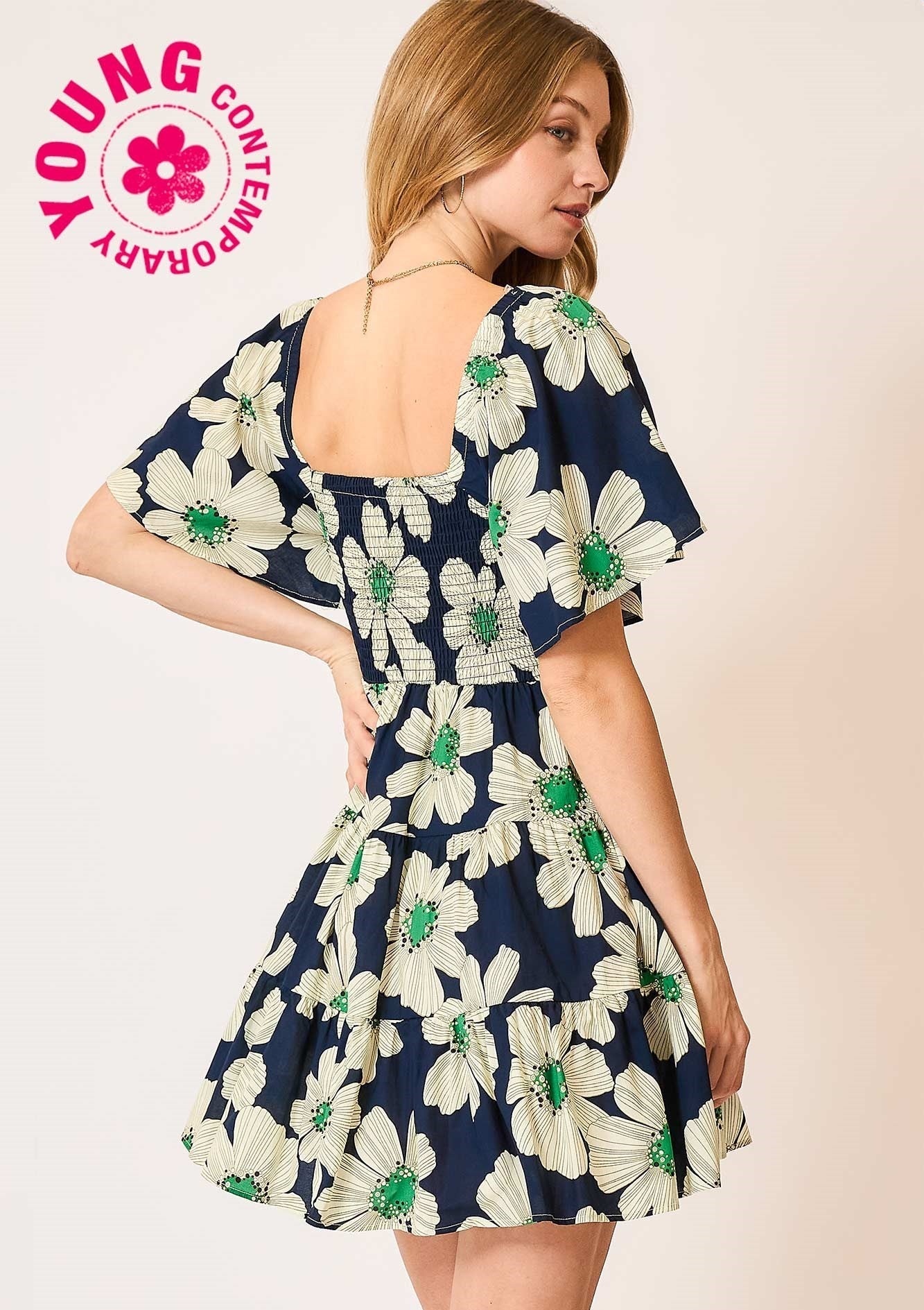 50% Off - Sweet Daisy Navy Floral Dress