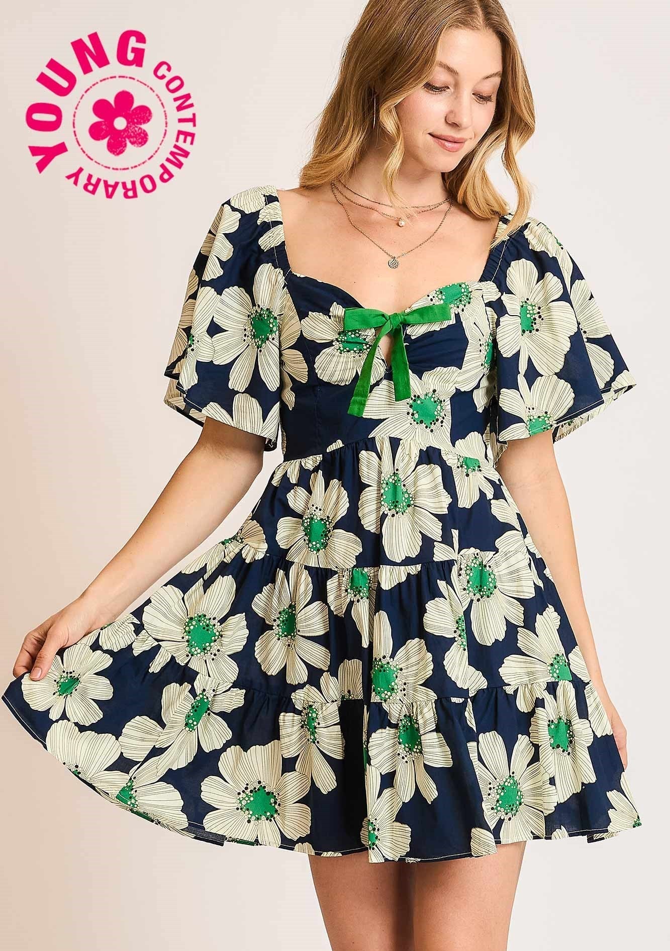 50% Off - Sweet Daisy Navy Floral Dress