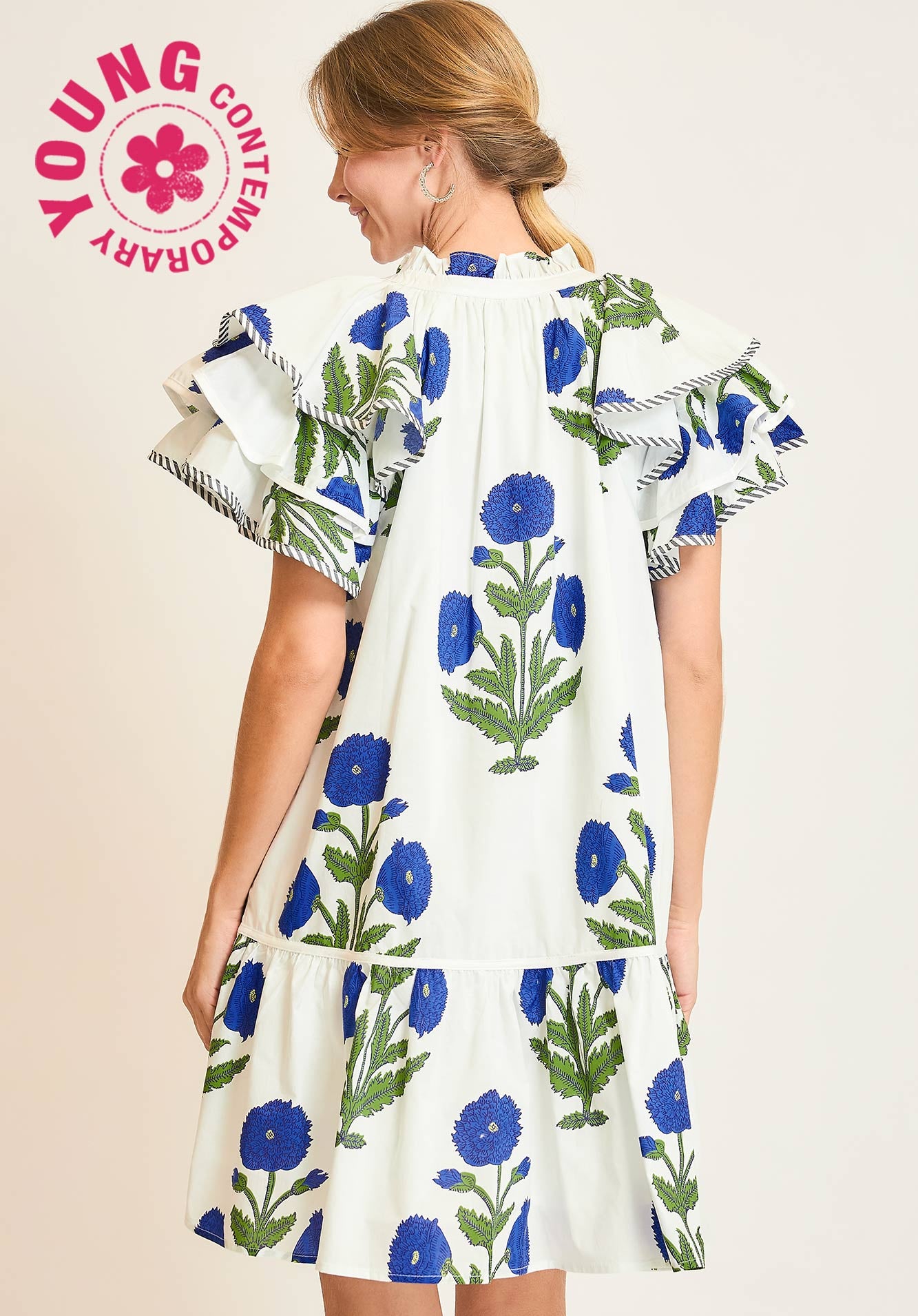 Blessed In Bluebonnets White Dress