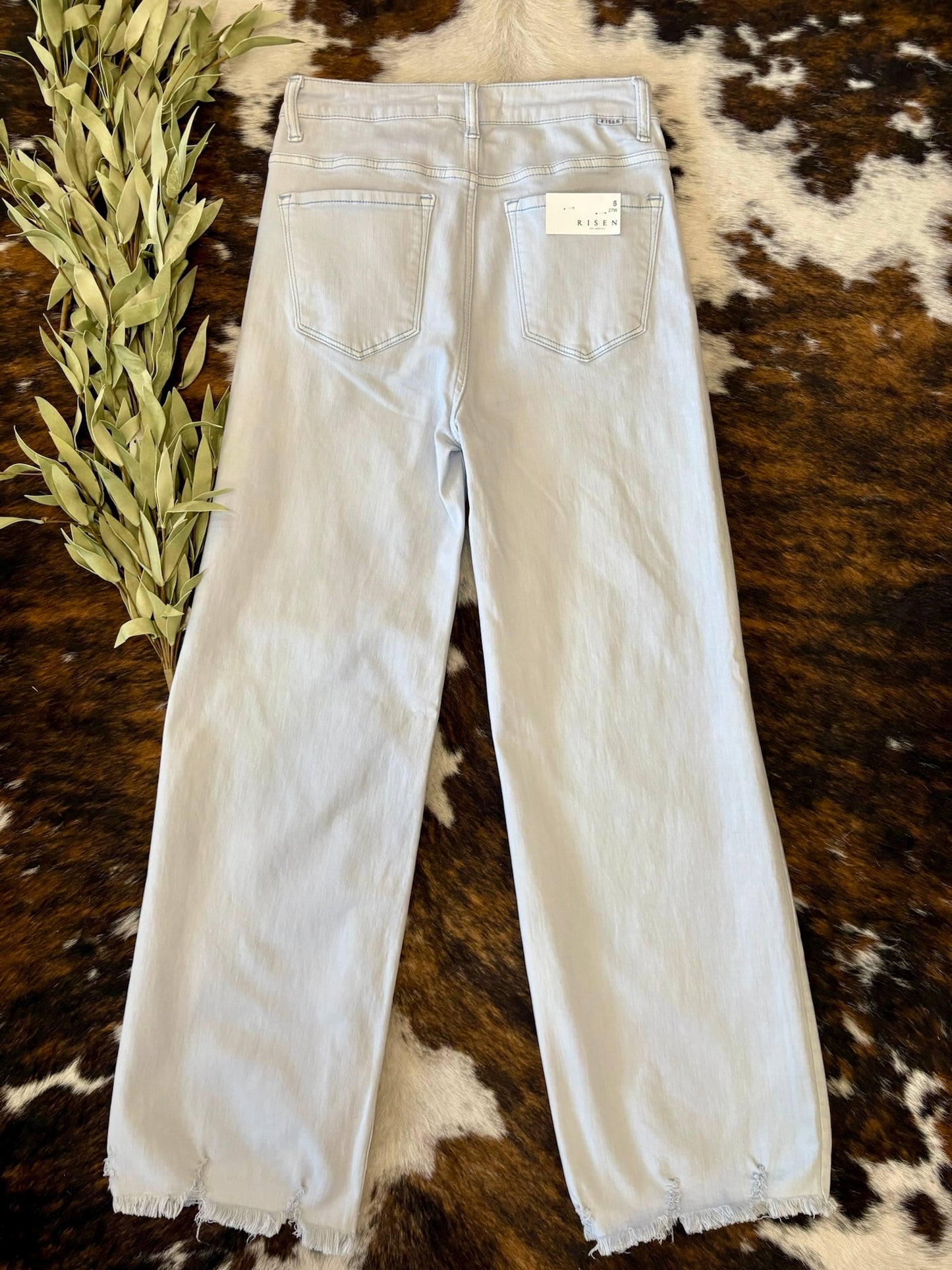 Give Me A Reason Light Wash Wide Leg Risen Jeans