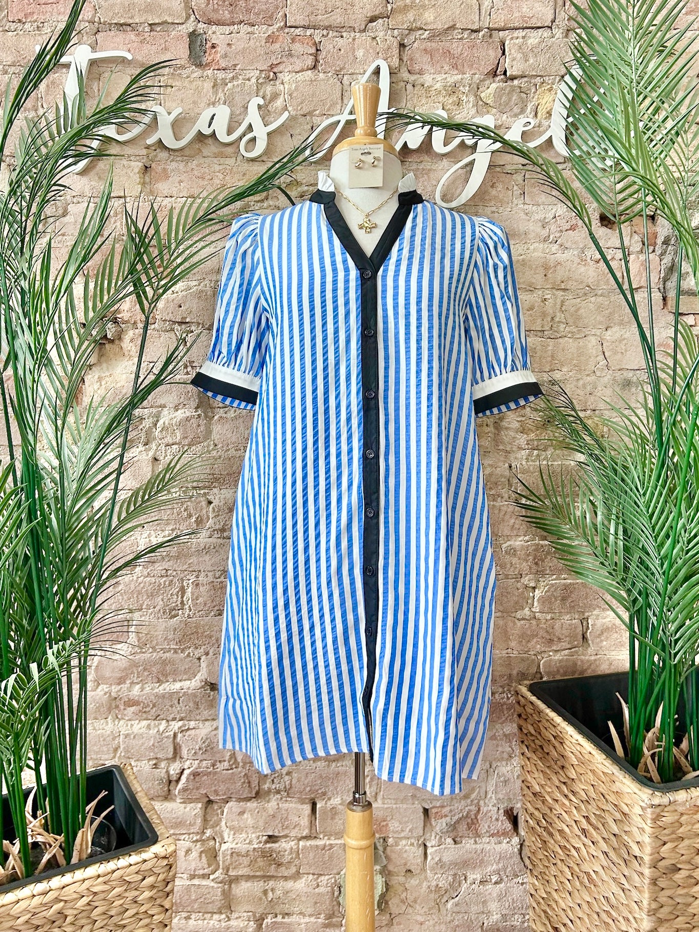 Seas The Day Blue Striped Dress