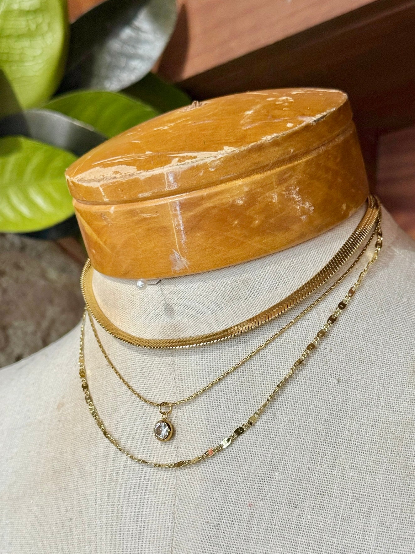 18K Stainless Steel Gold Layered Necklace 