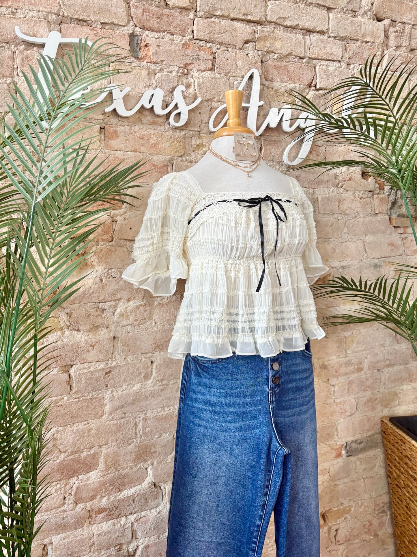 Couldn’t Be Me Cream Ruffled Blouse