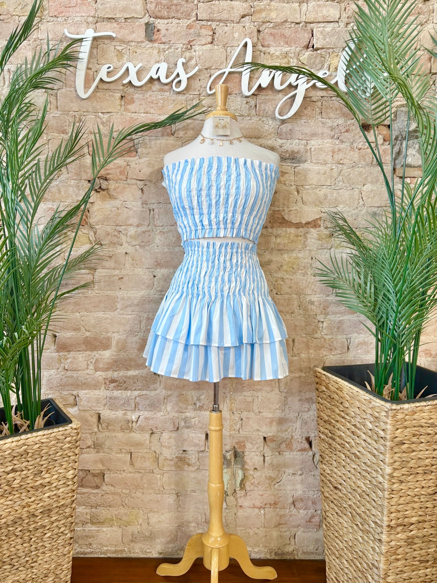 Ocean Breeze, Mind At Ease Blue Striped Tube Top