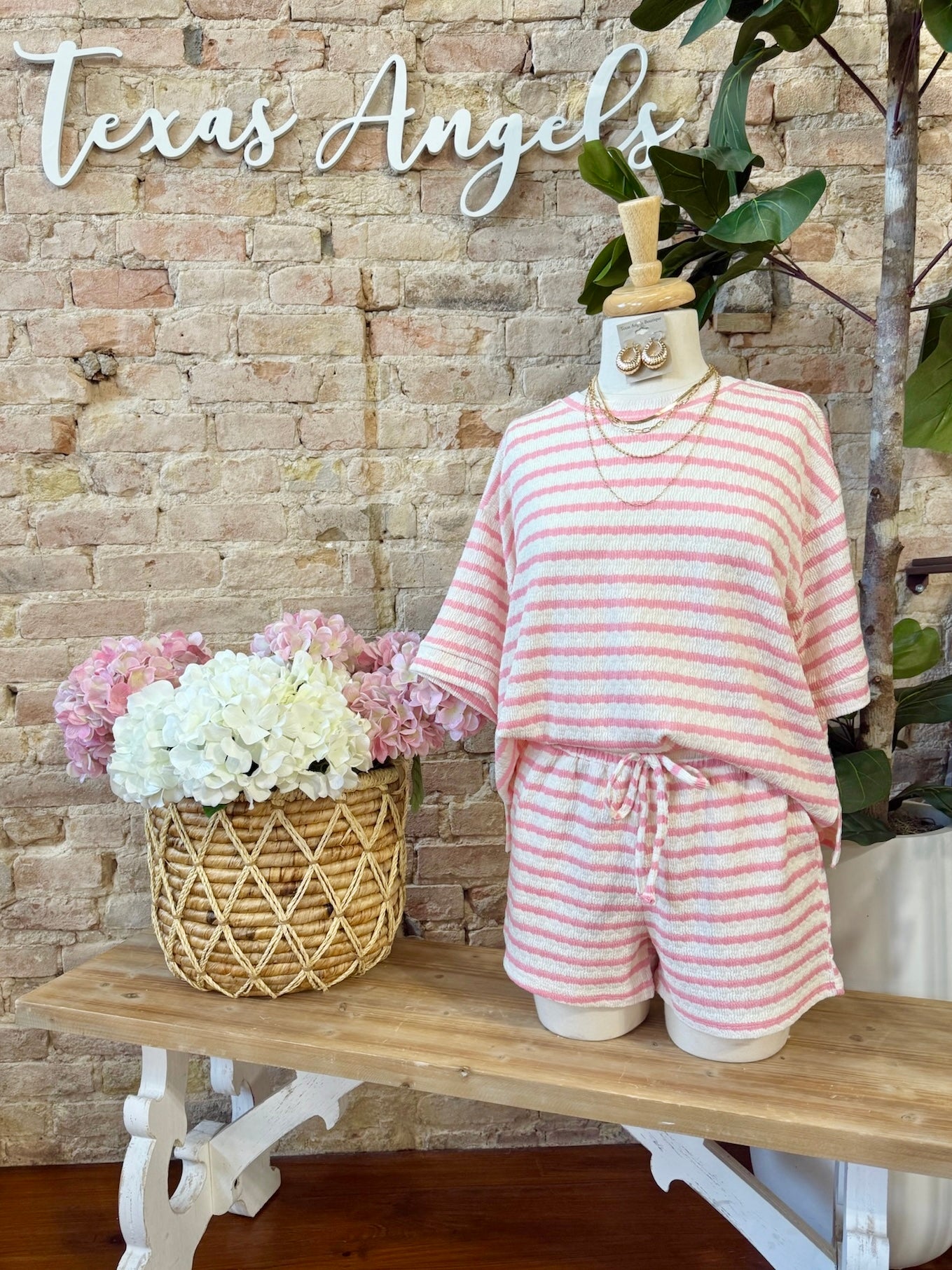 Stayin' In Pink Striped Lounge Set