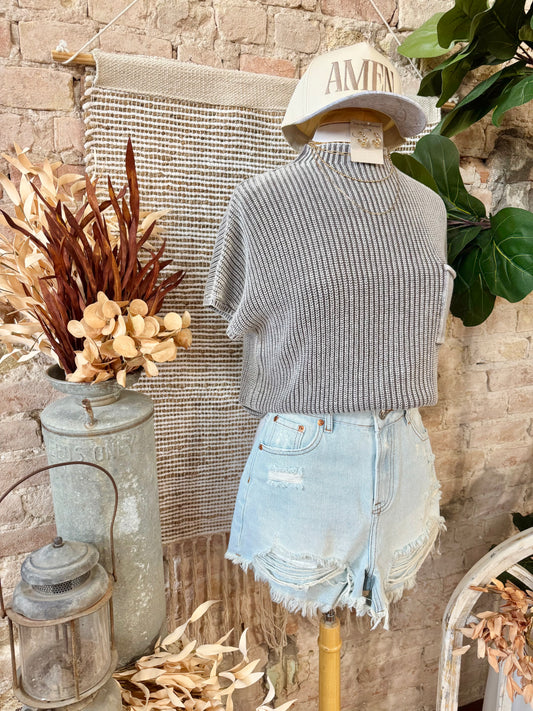 Knew All Along Mocha Mineral Wash Knit Top