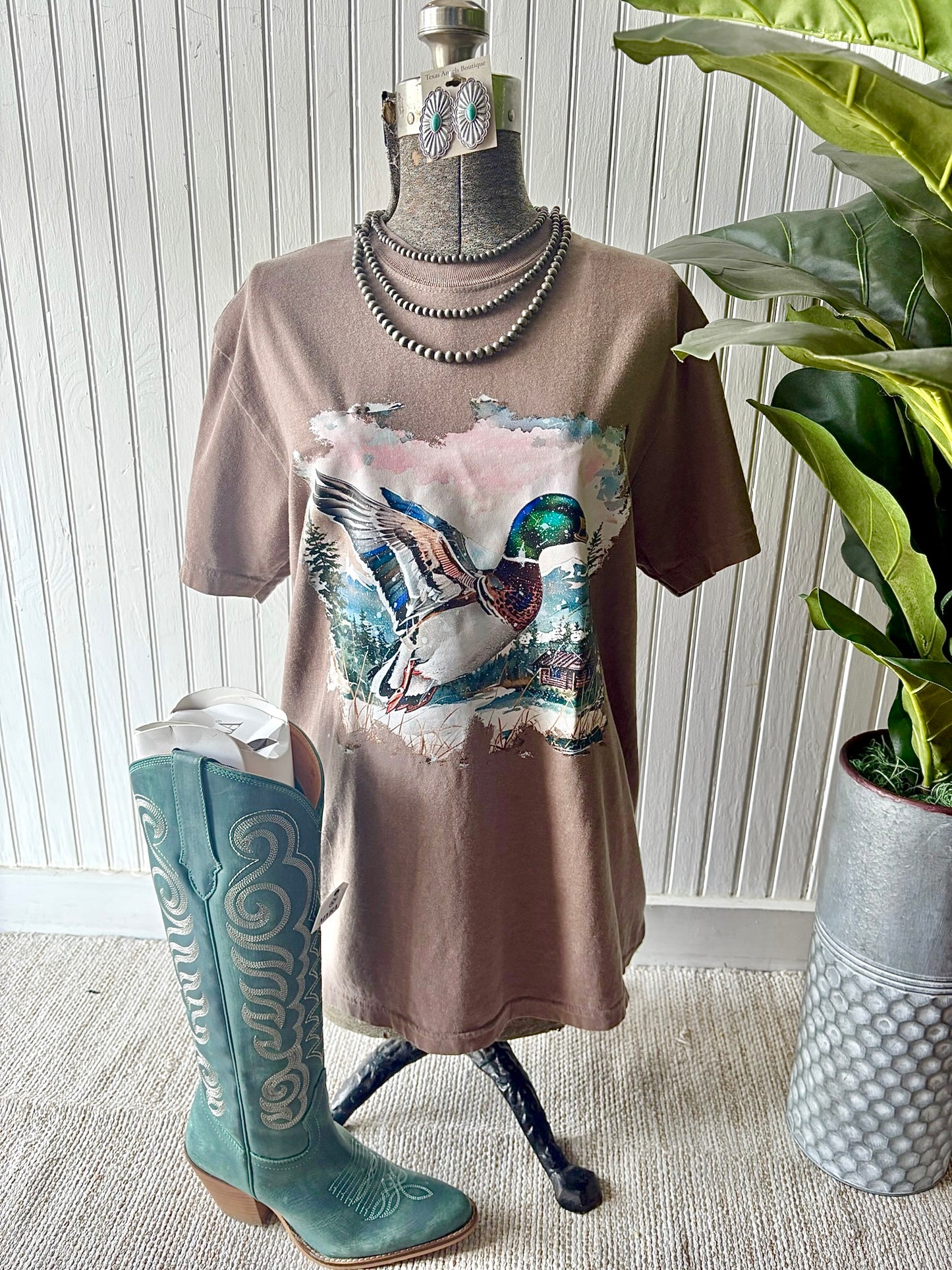 Mallard Duck Brown Graphic Tee