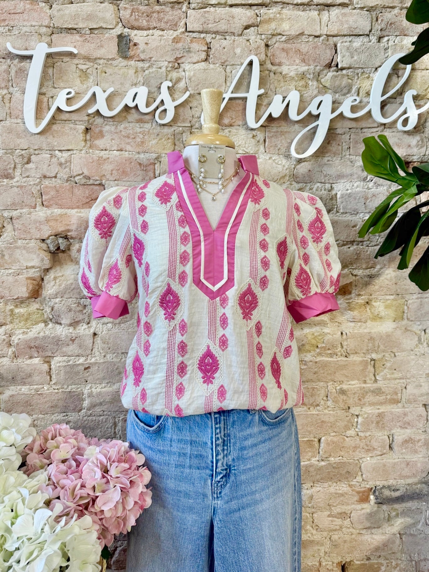 Prove It Pink Embroidered Blouse