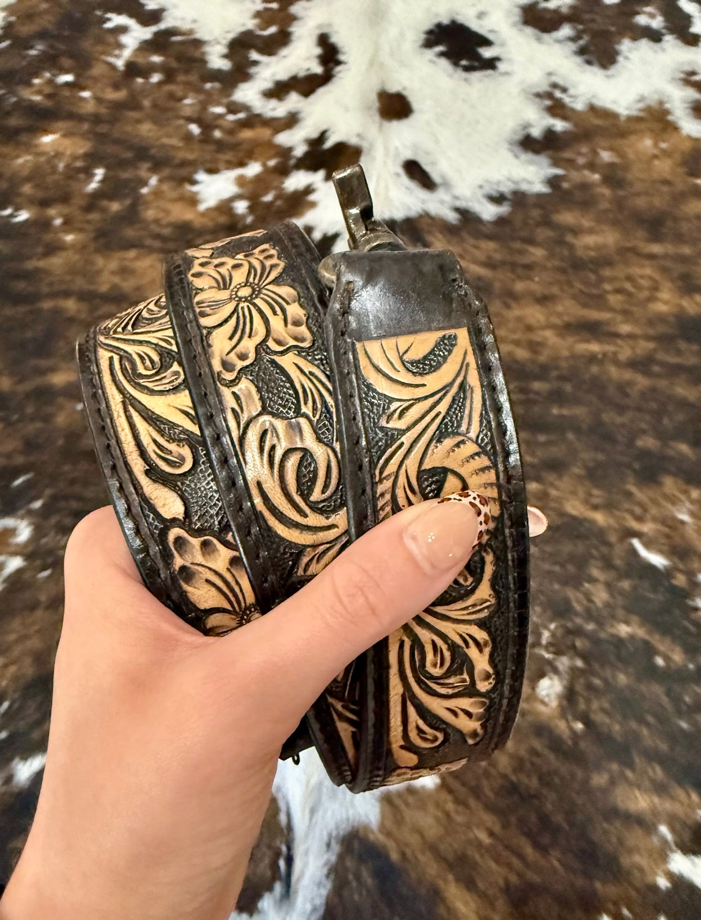 American Darling Tooled Leather Purse Strap