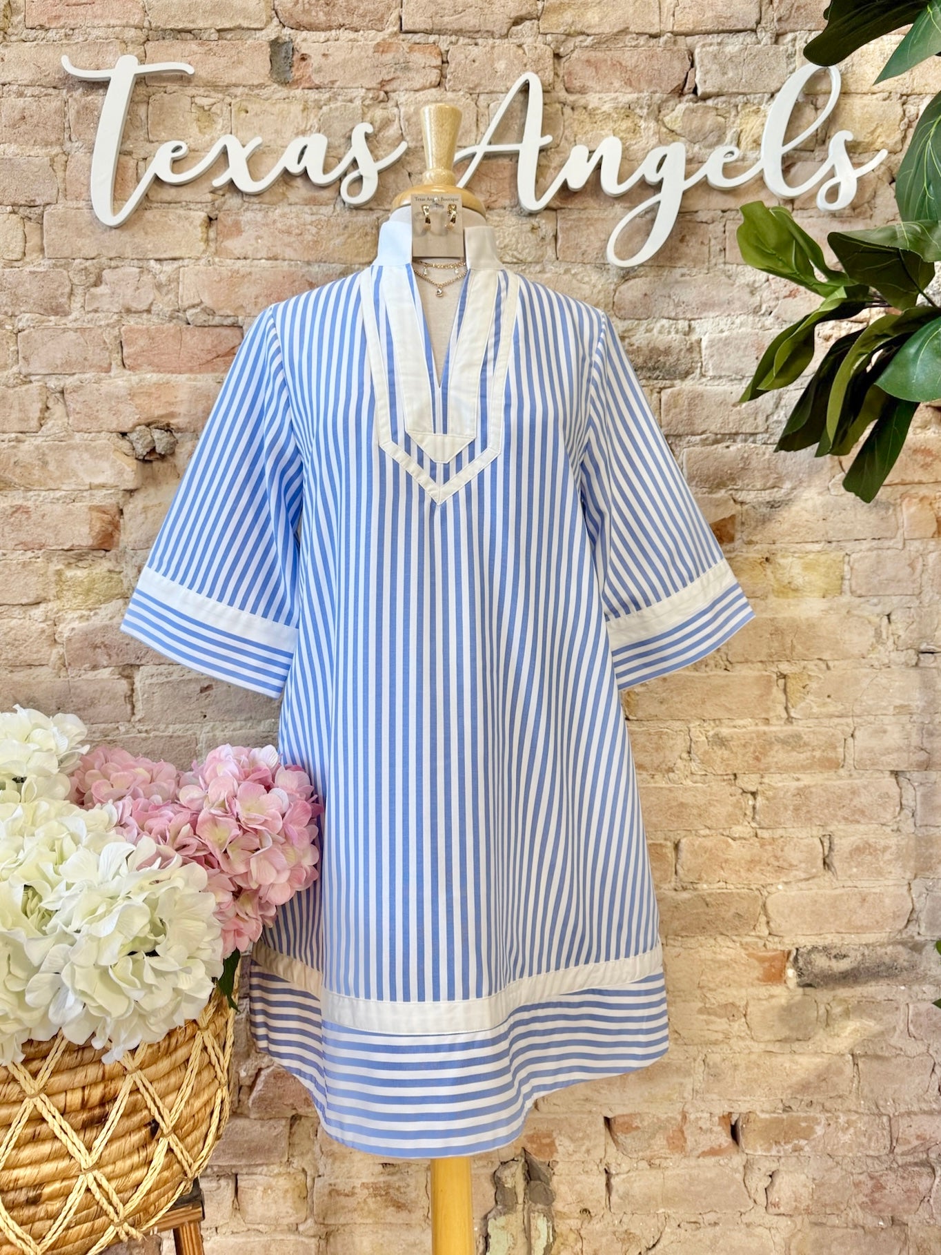 Dress In Your Sunday Best Blue Striped Dress
