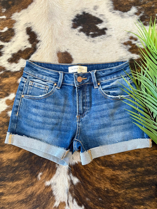 Midnight Moon Denim Risen Shorts