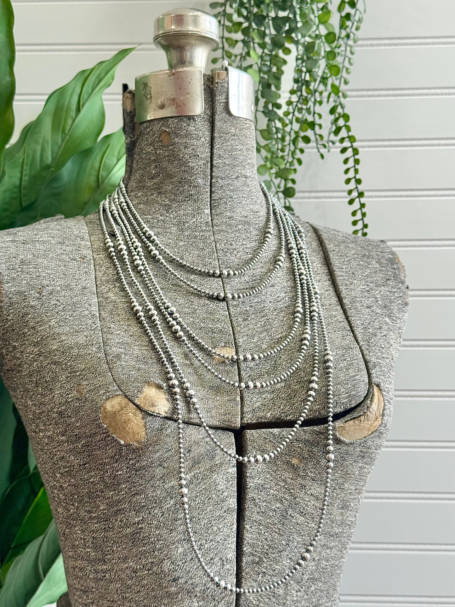 Graduated Sterling Silver Navajo Pearl Necklaces