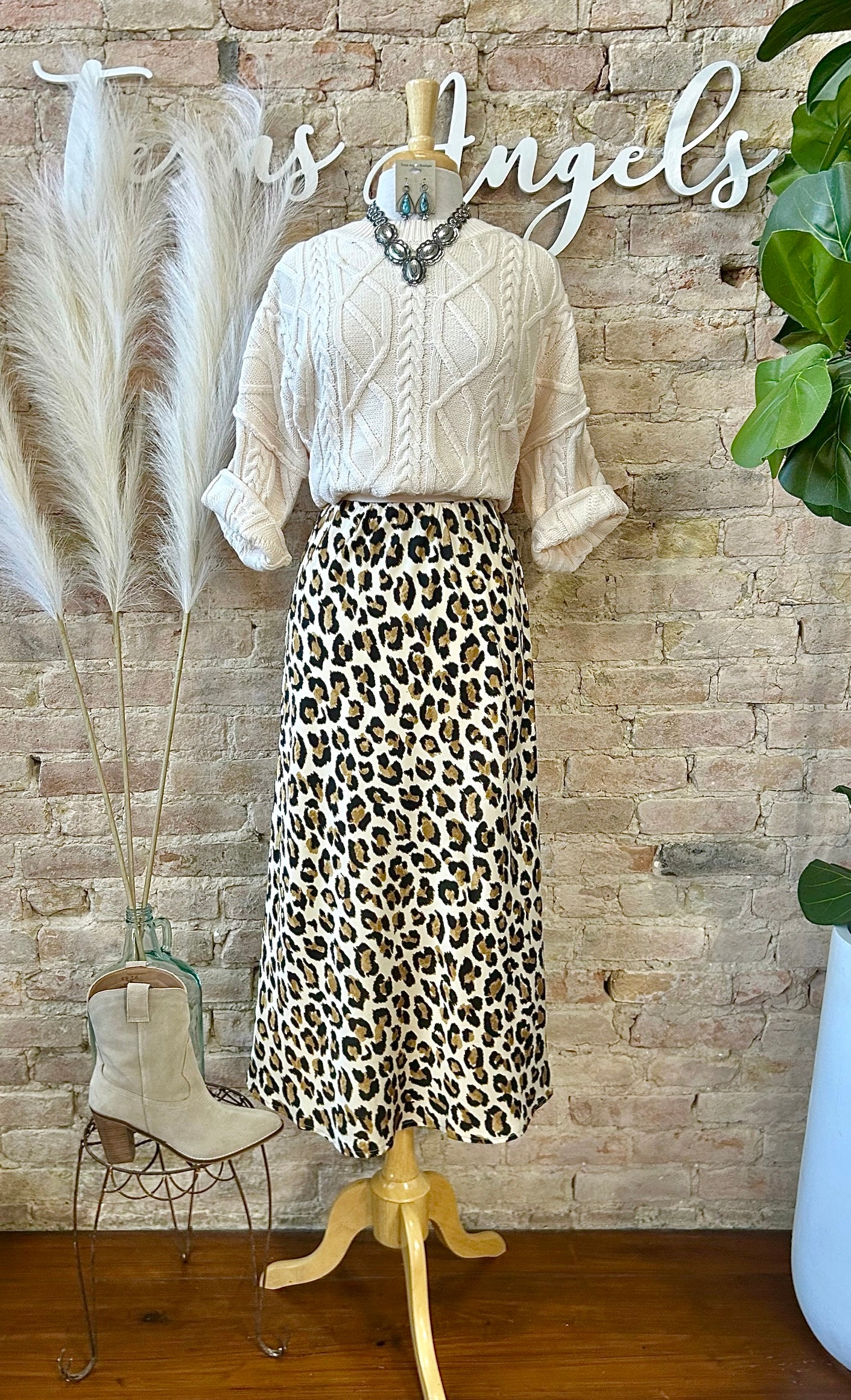 RESTOCK Like No Other Light Leopard Print Mid Maxi
