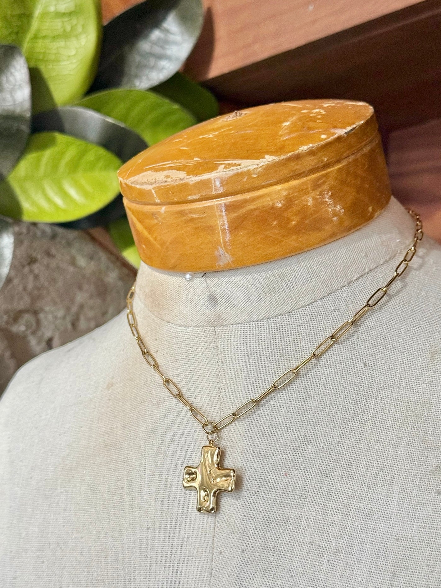 18K Stainless Steel Gold Cross Necklace