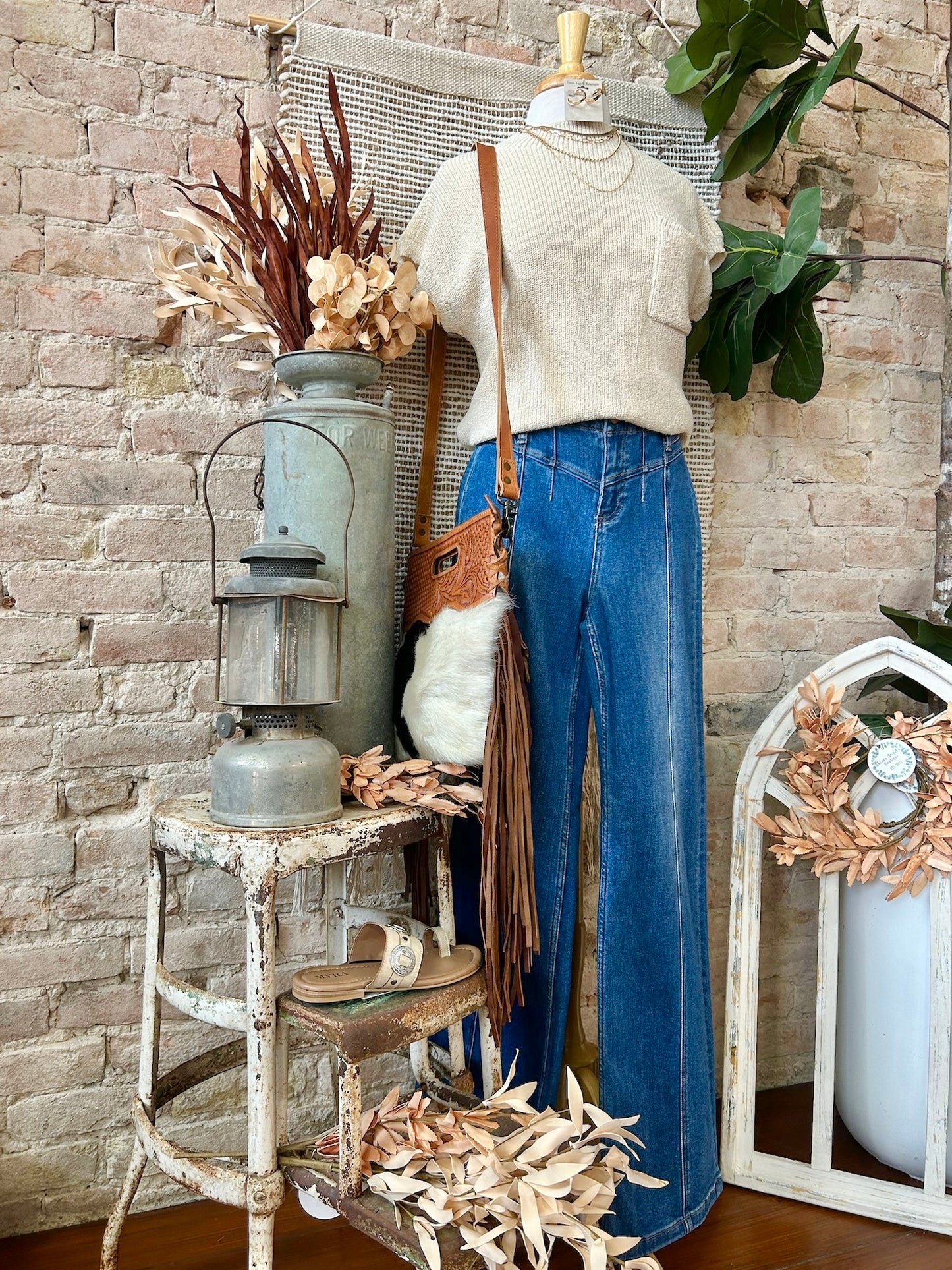 Nothing To See Here Oatmeal Knit Sweater Top