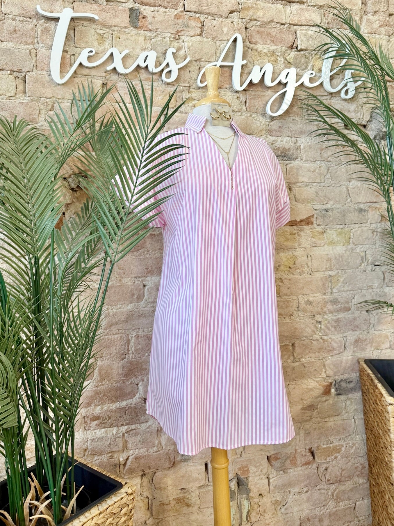 Sweetheart Pink Striped Dress