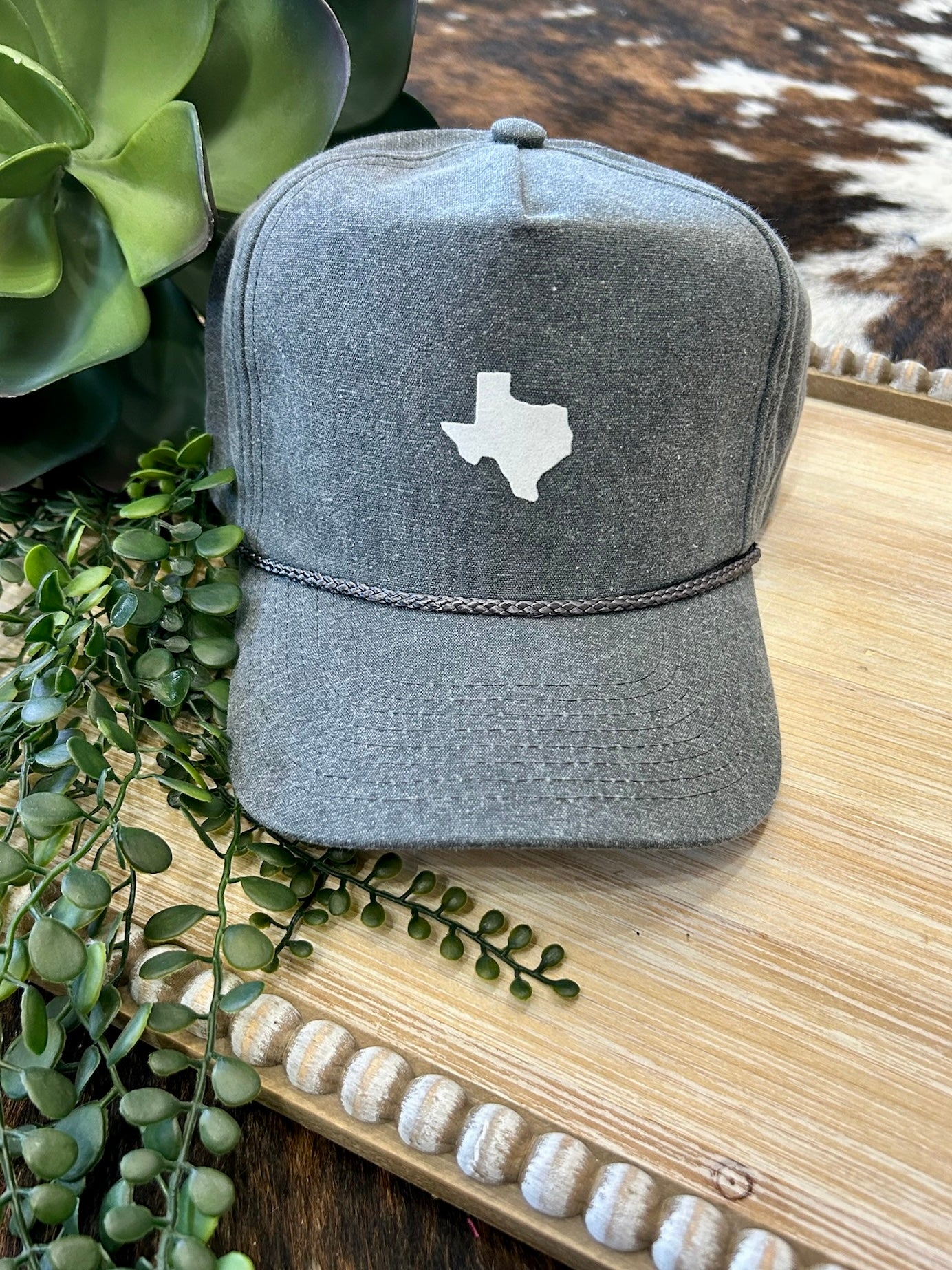 Grey Texas State Trucker Cap