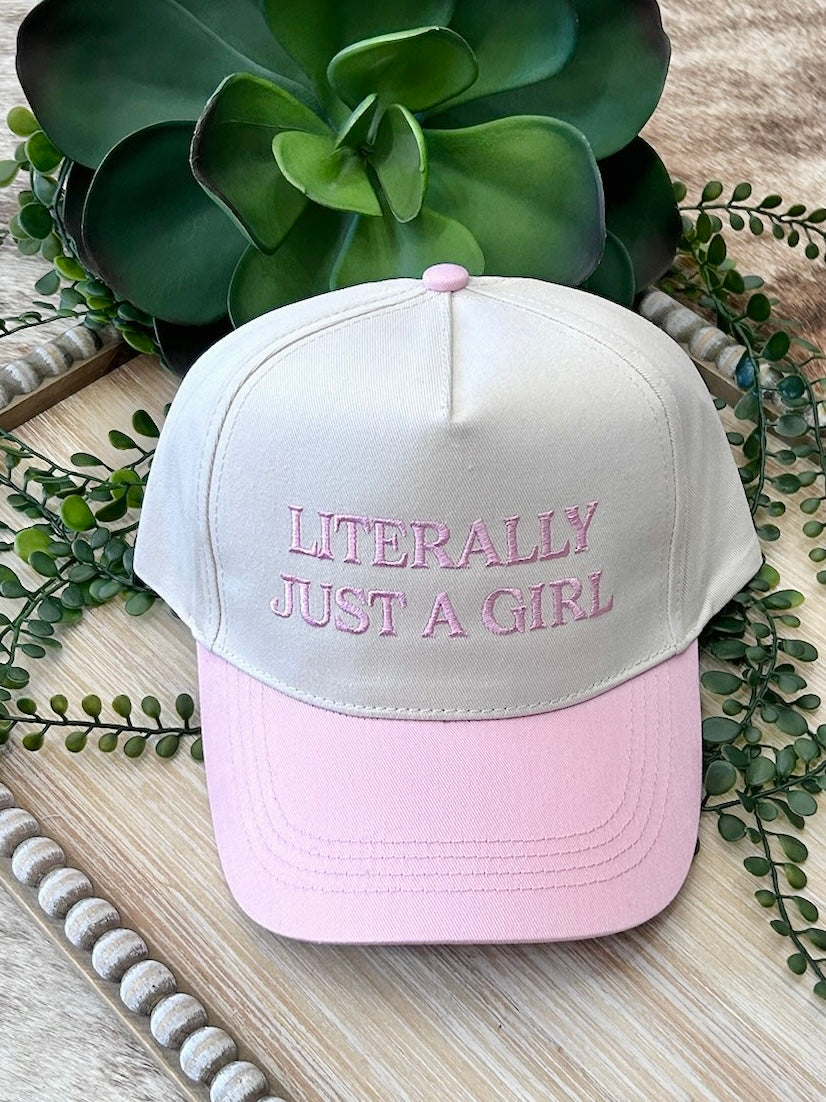 Literally Just A Girl Pink Trucker Hat