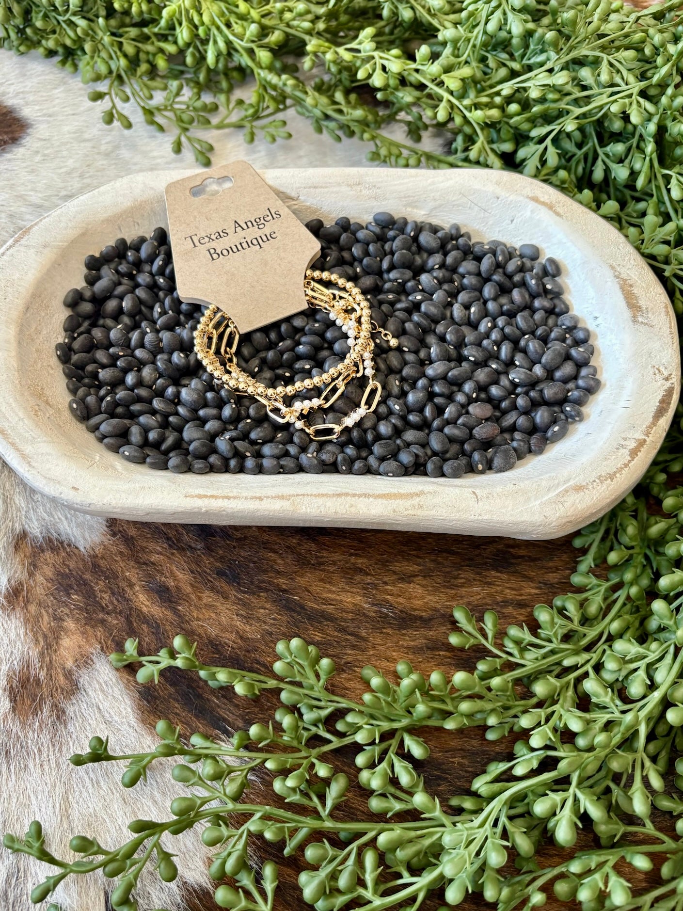Gold Beaded Bracelet Set