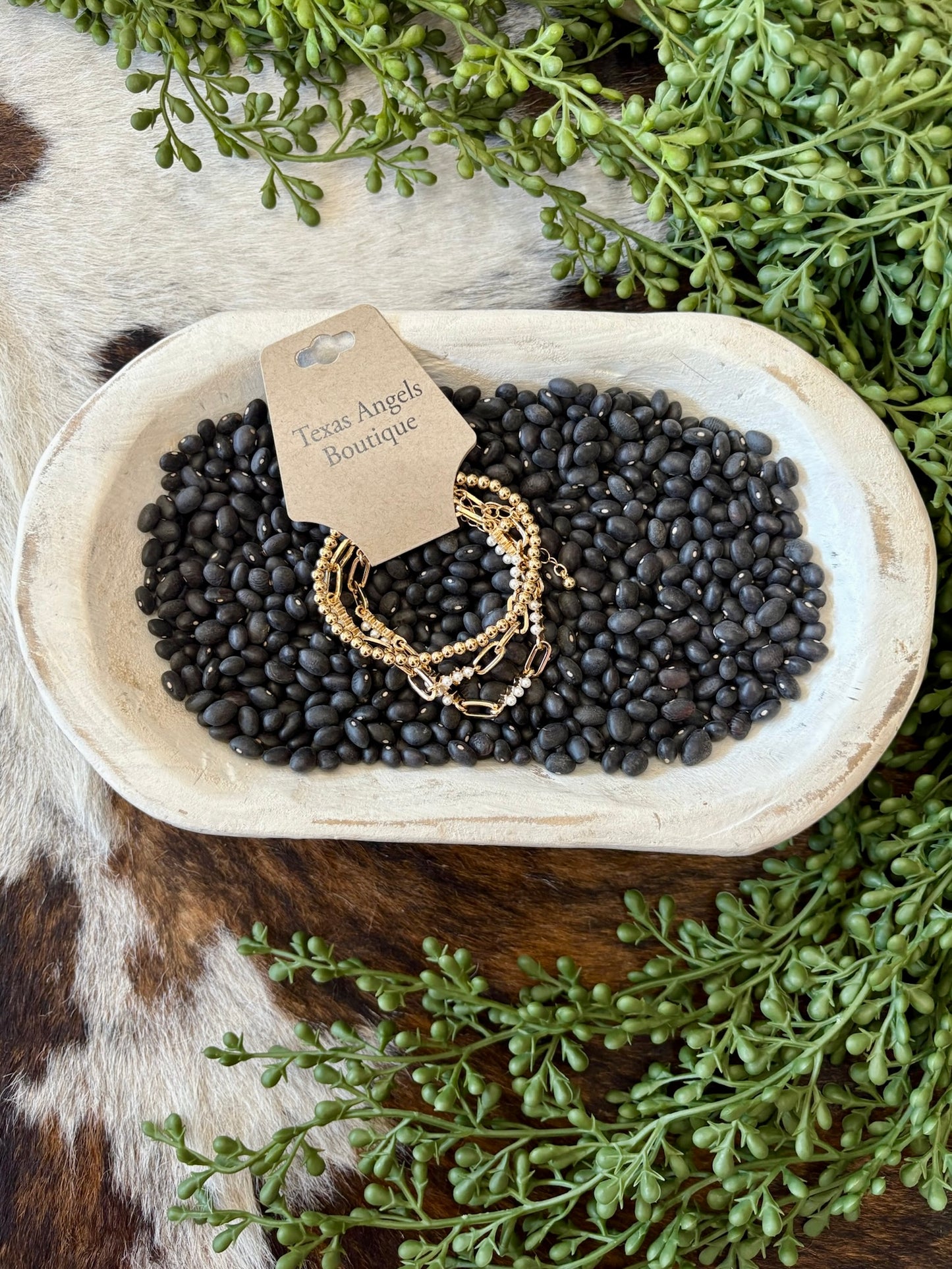 Gold Beaded Bracelet Set
