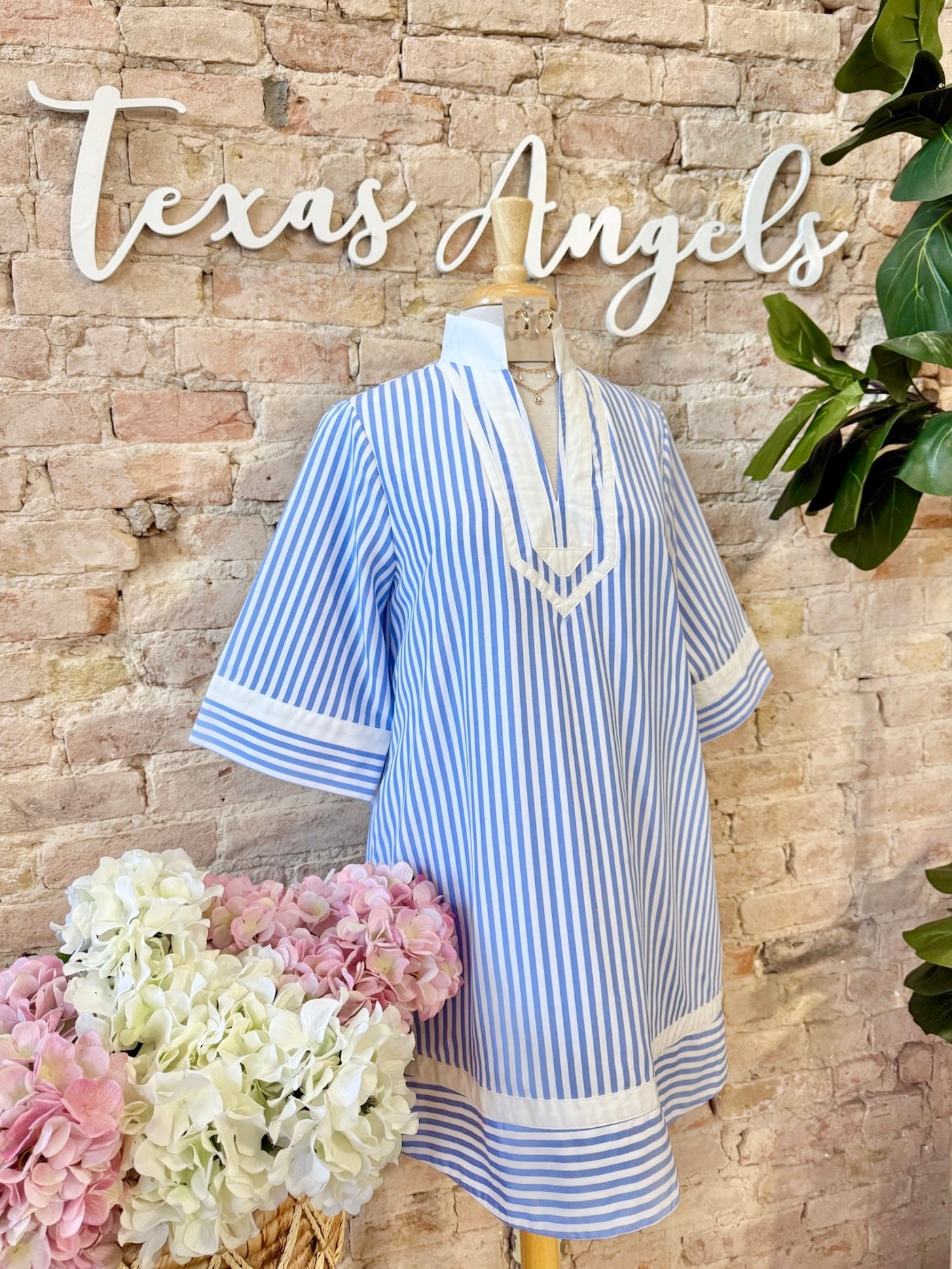 Dress In Your Sunday Best Blue Striped Dress