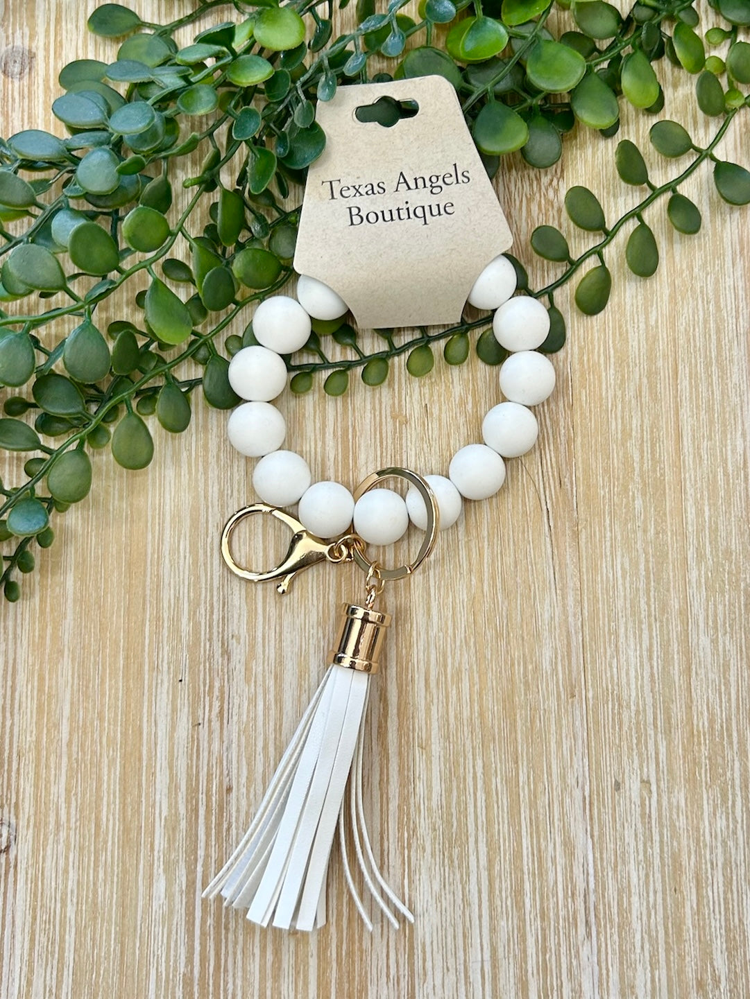 Beaded Silicone Tassel Keychain