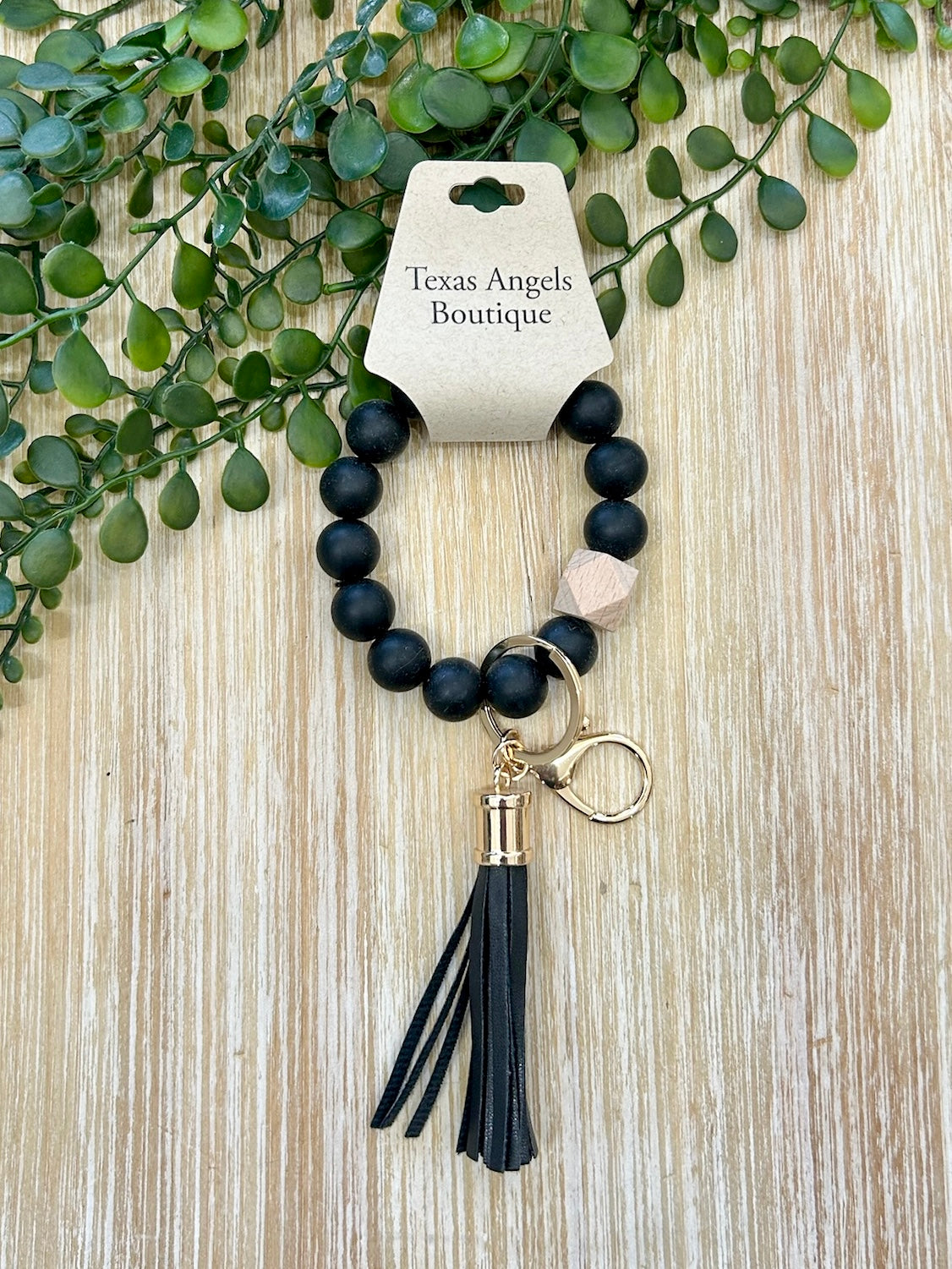 Beaded Silicone Tassel Keychain