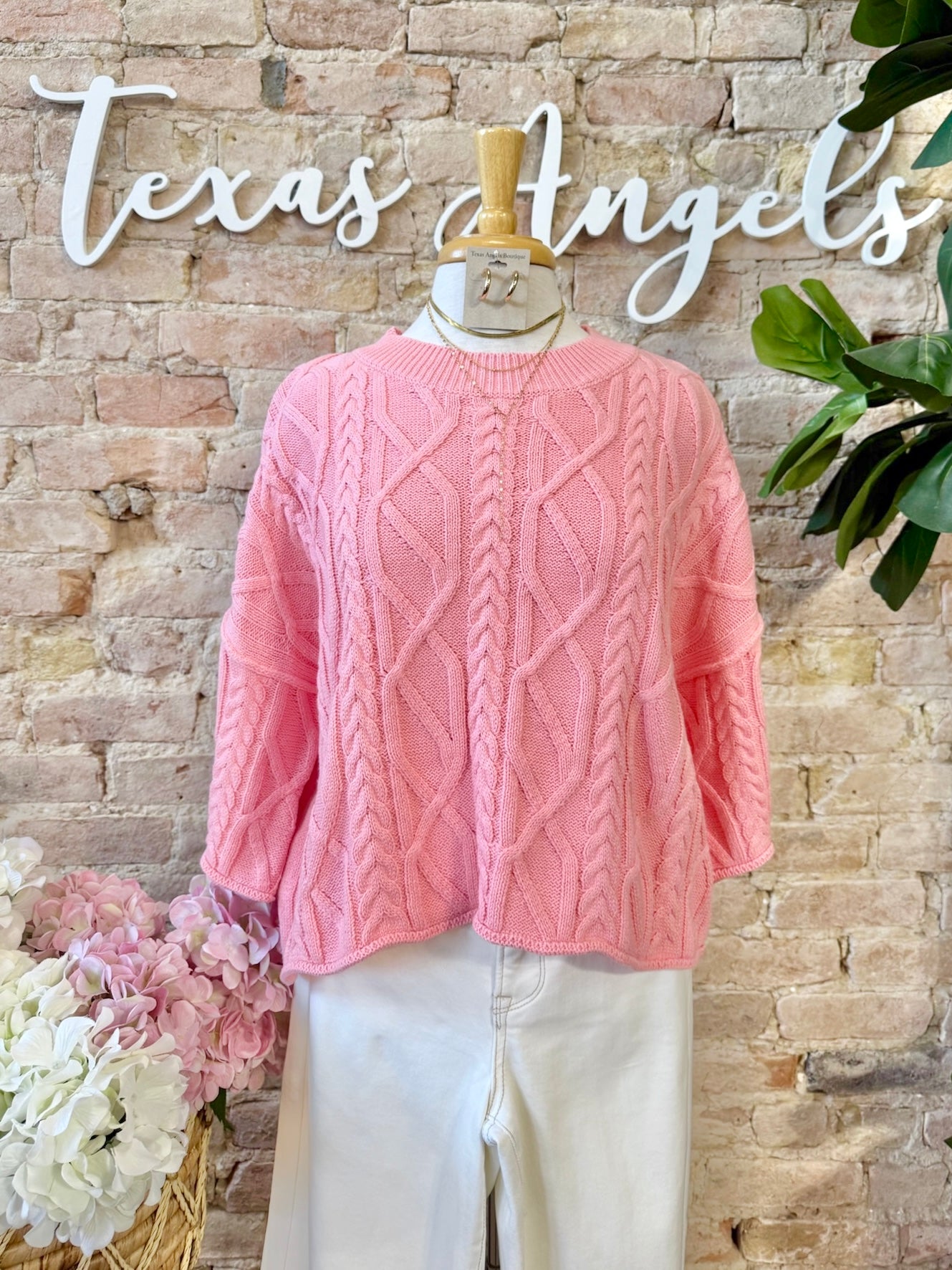 Crazy For You Coral Knit Sweater