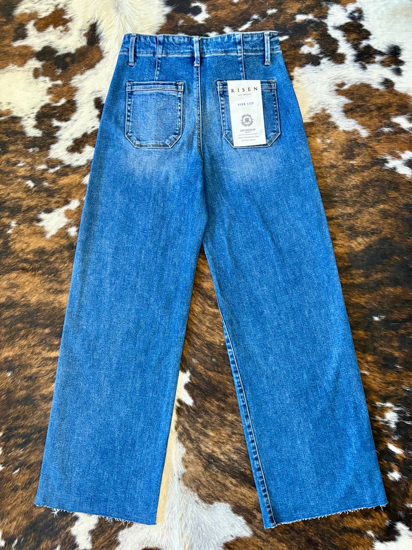 Walk The Line Wide Leg Risen Jeans