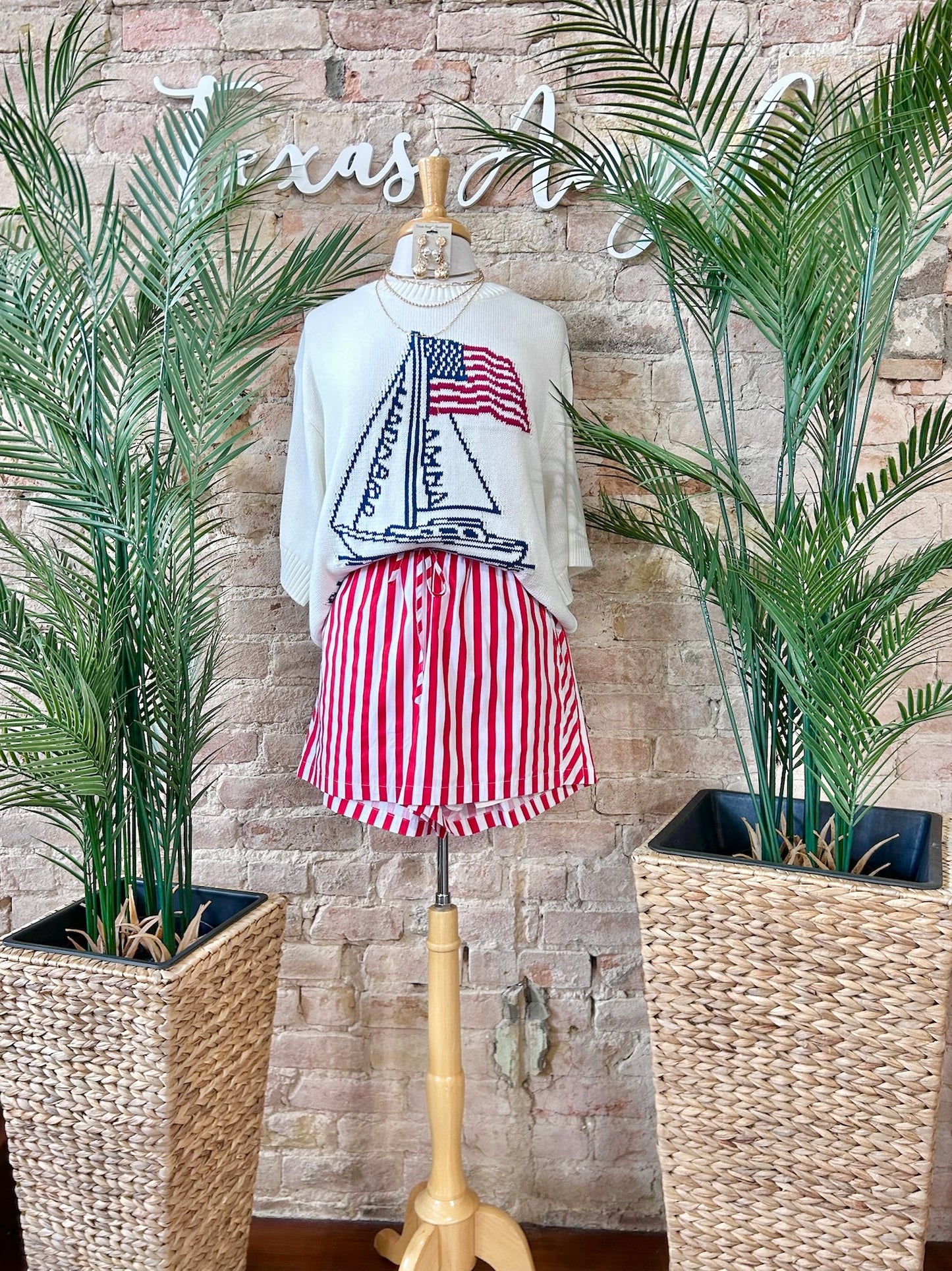 Sailing Into Freedom White Knit Top