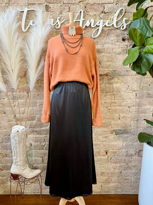 Thankful Orange Turtleneck Sweater