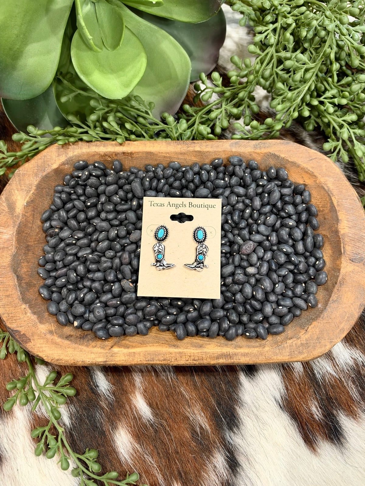 Turquoise Boots Silver Stud Set