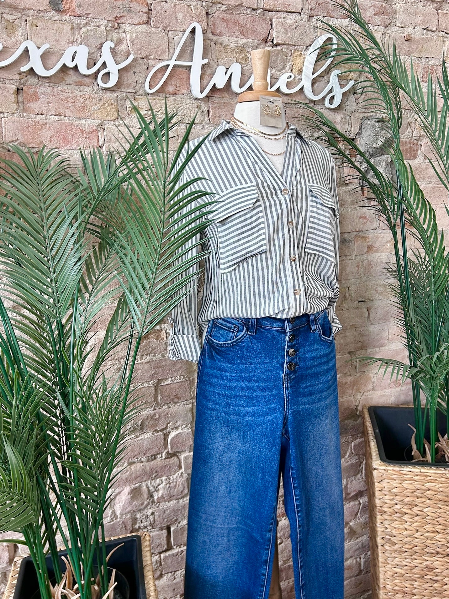 Chasin’ Sunshine Black Striped Shirt