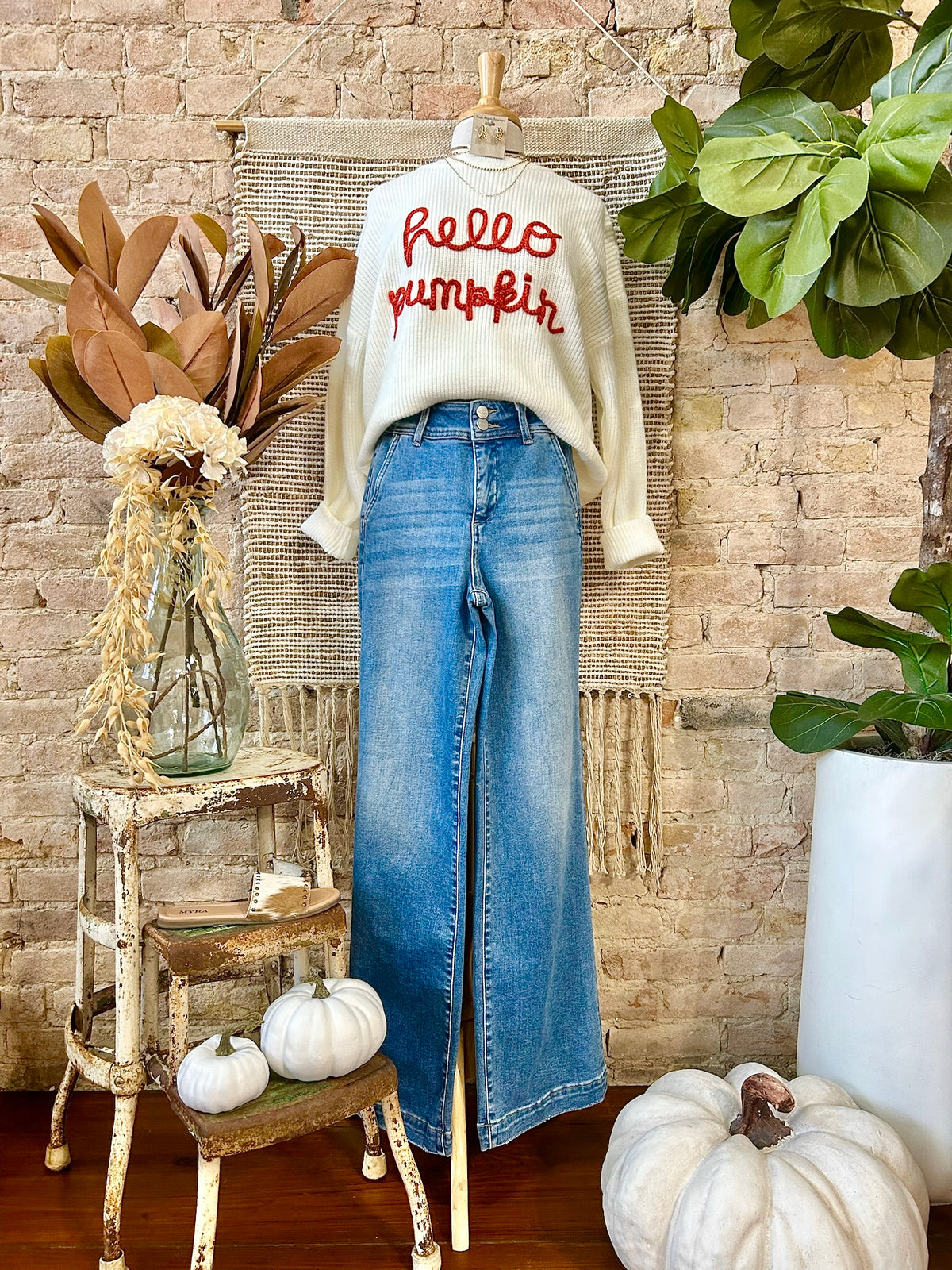 Hello Pumpkin Ivory Sweater
