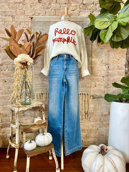 Hello Pumpkin Ivory Sweater