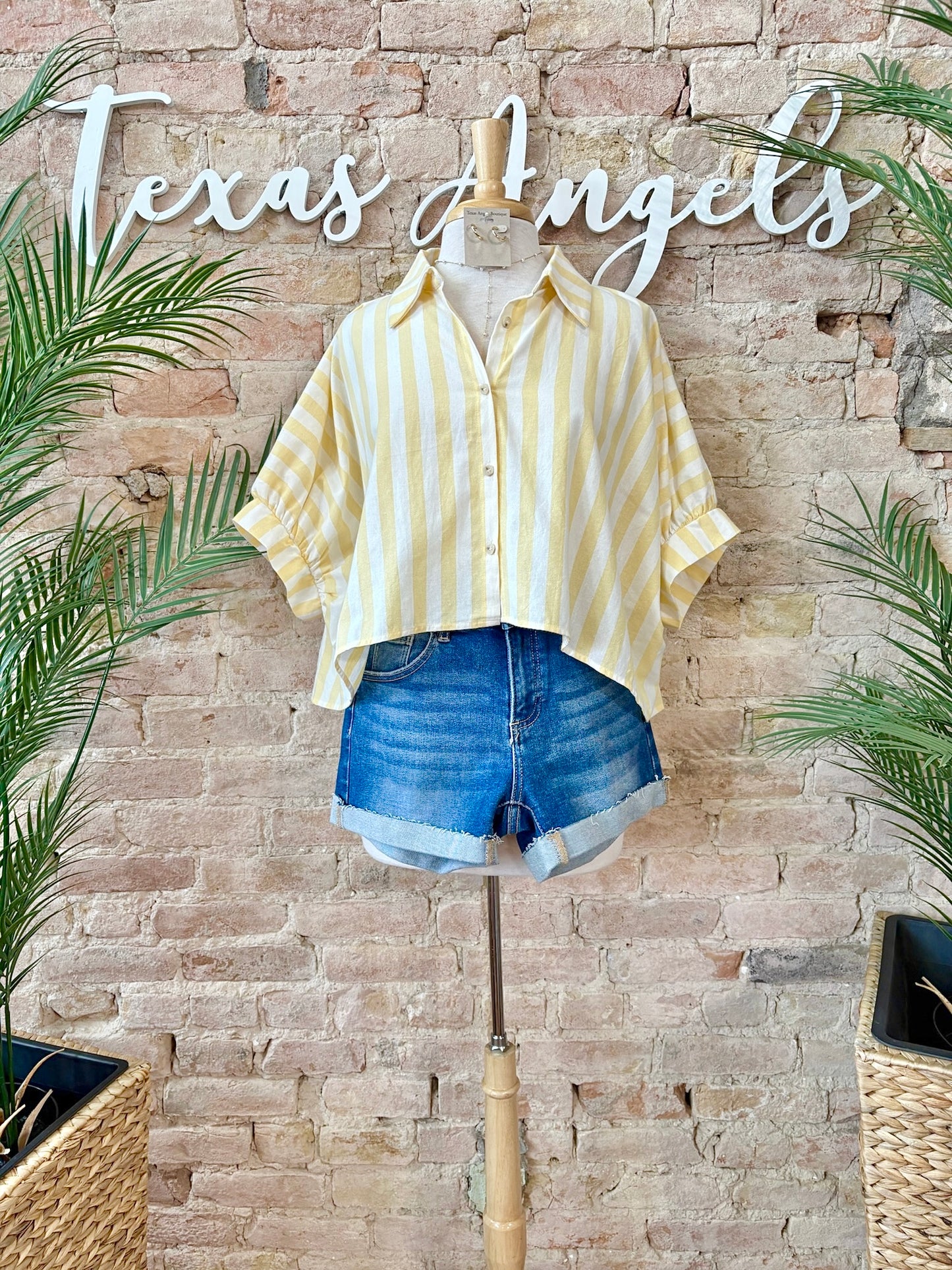 Walking On Sunshine Yellow Striped Blouse