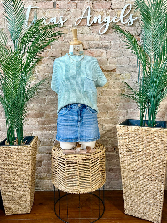 Kindness Always Wins Sage Knit Top