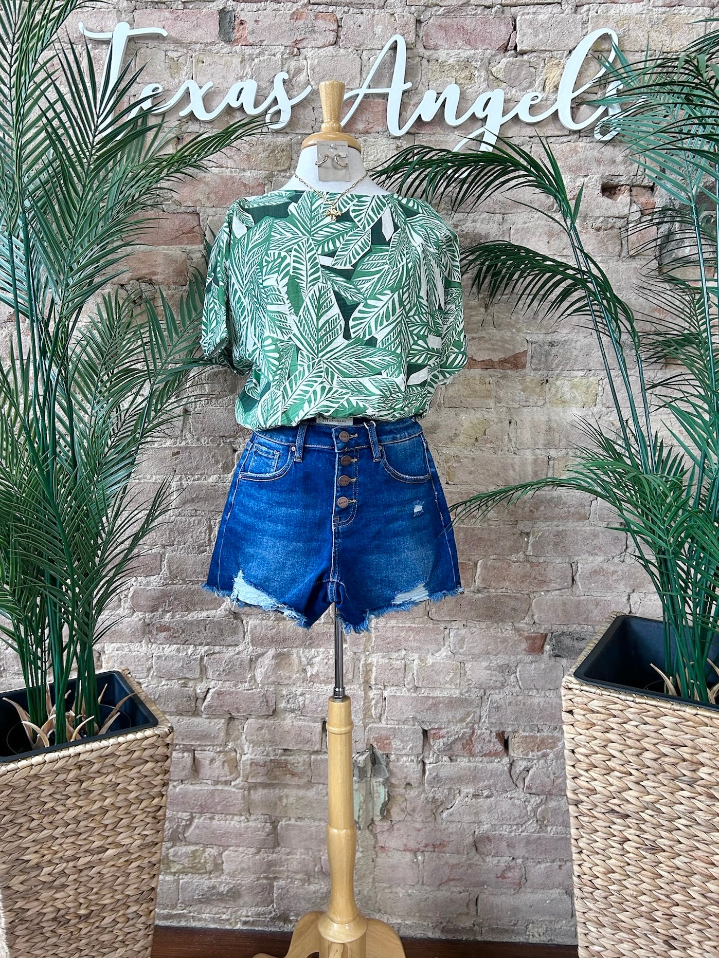 Outskirts Of Paradise Palm Tree Printed Blouse