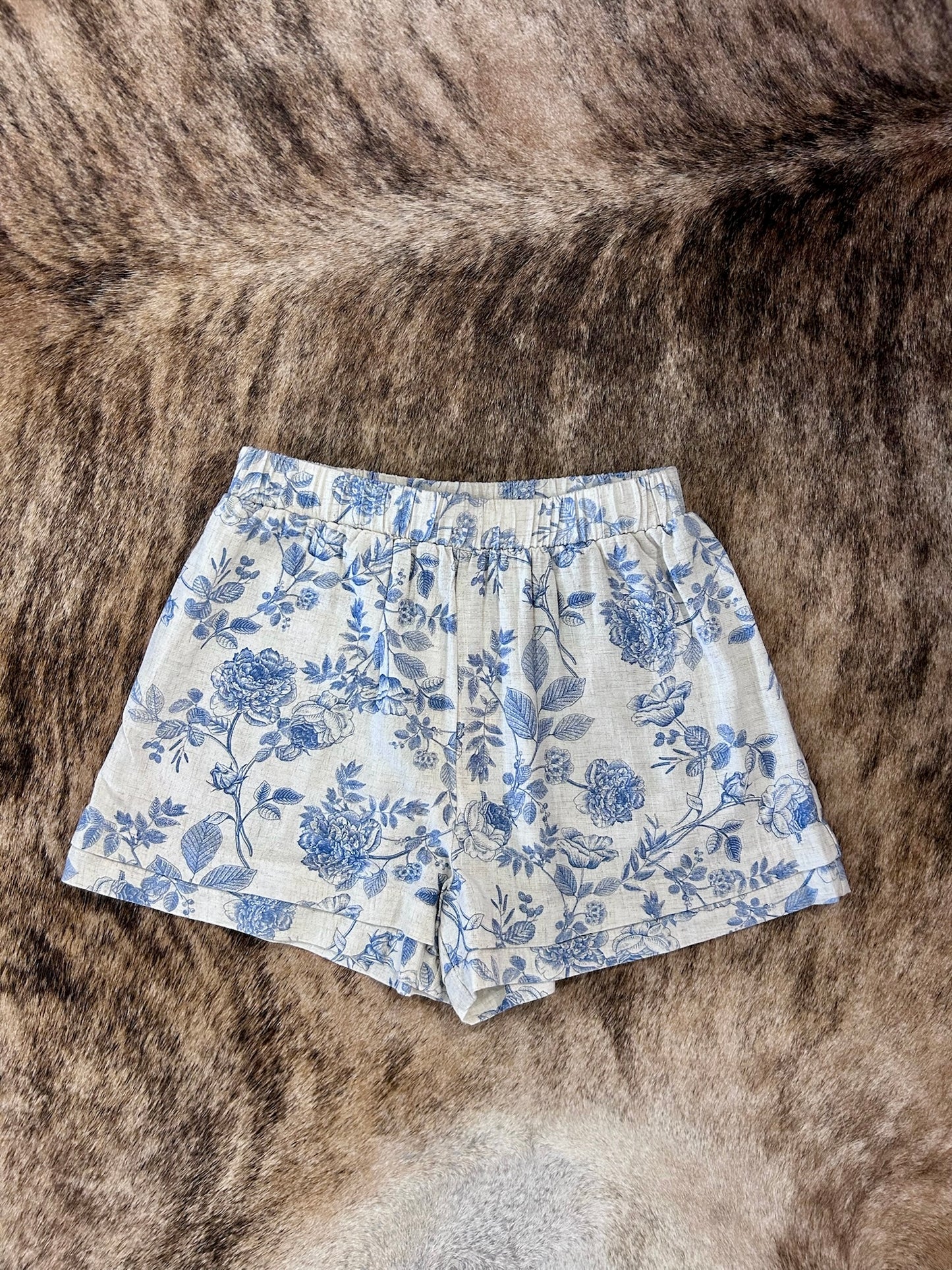 Find The Purpose Floral Linen Shorts