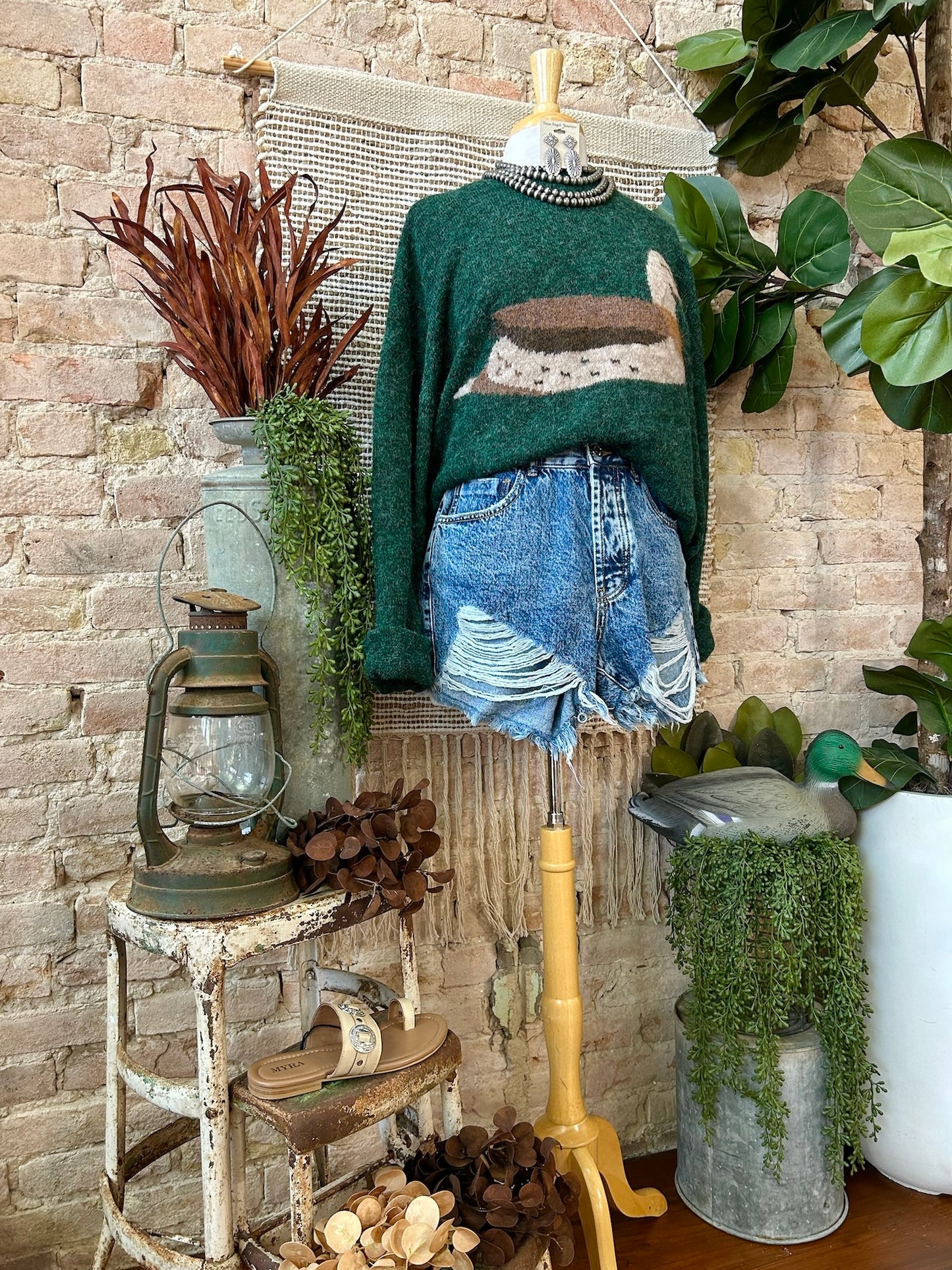 Maybe One Day Olive Mallard Duck Sweater