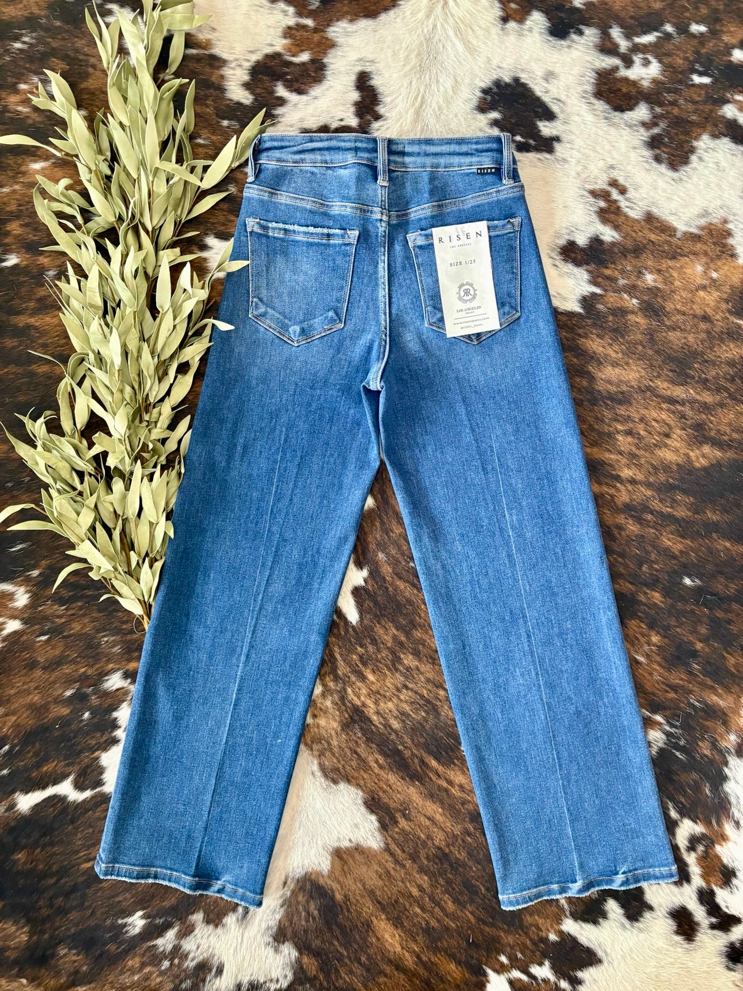 A Dream Come True Dark Wash Straight Leg Risen Jeans