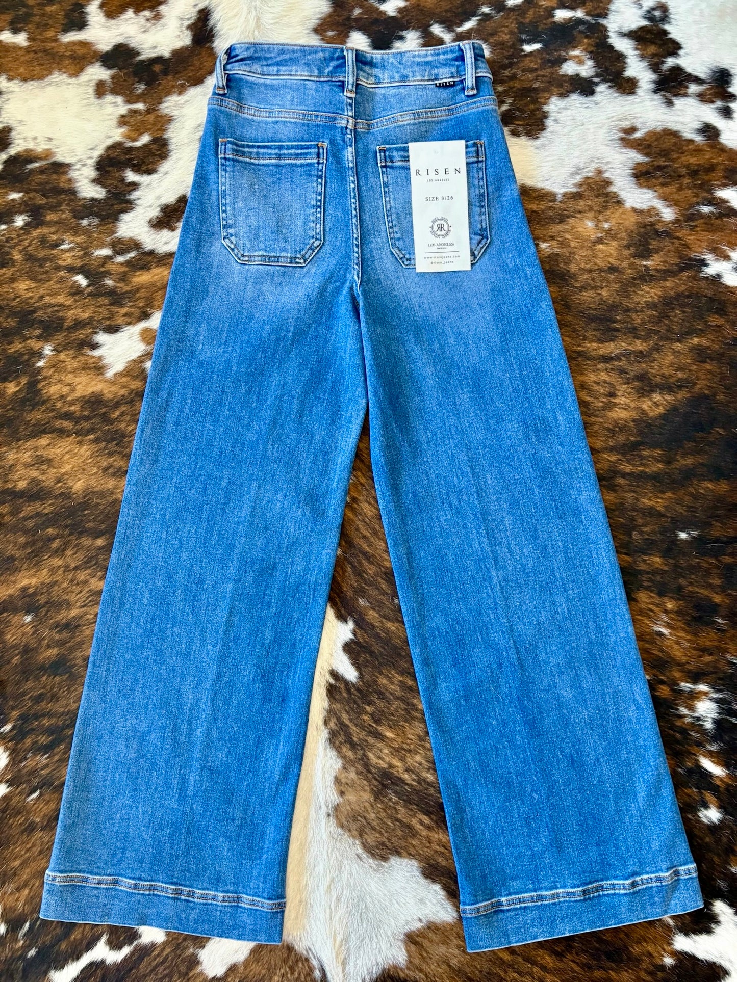 As She Rides Away Into The West Wide Leg Risen Jeans