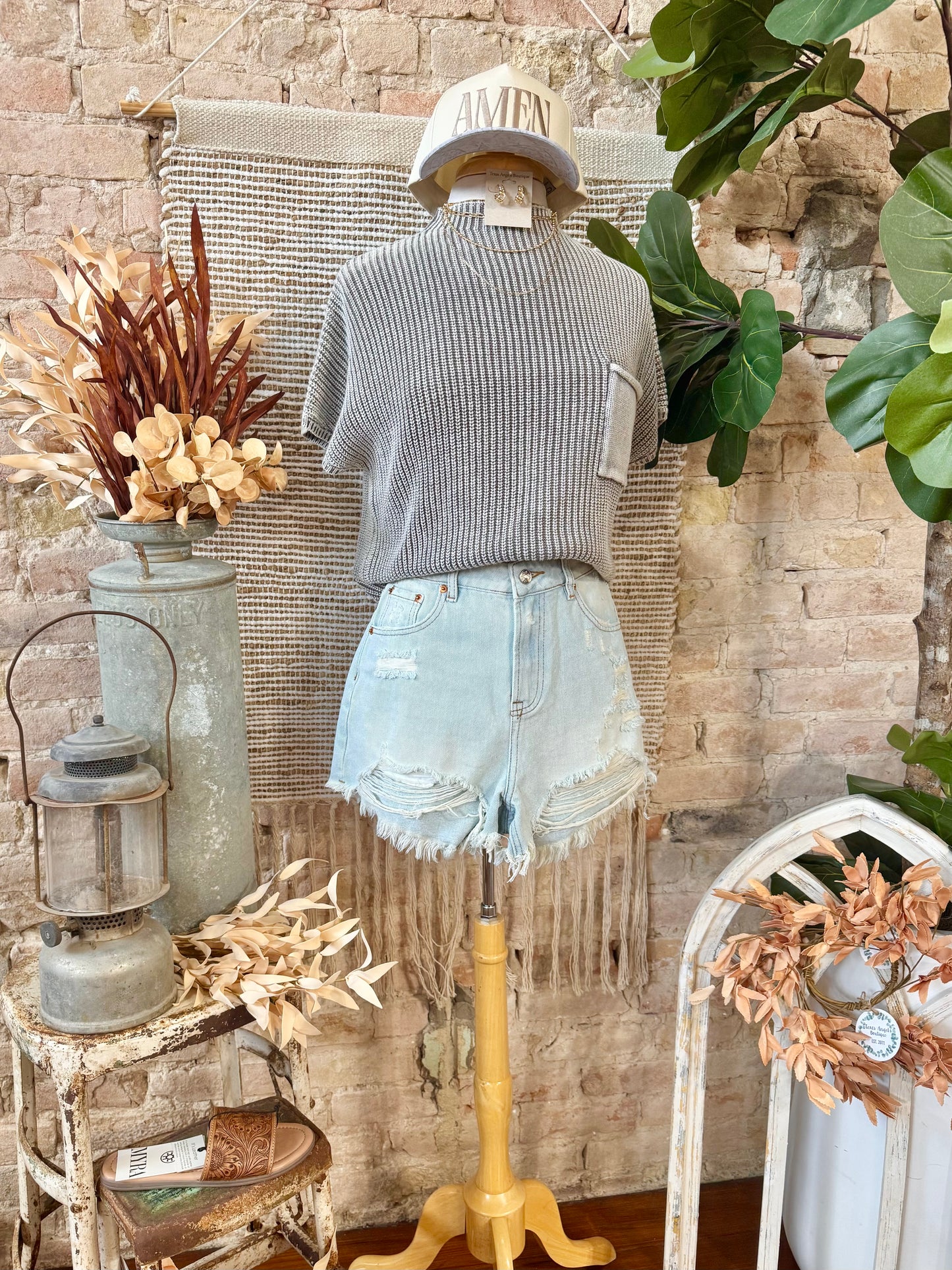 Knew All Along Mocha Mineral Wash Knit Top