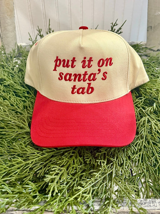 Put It On Santa's Tab Red Trucker Hat