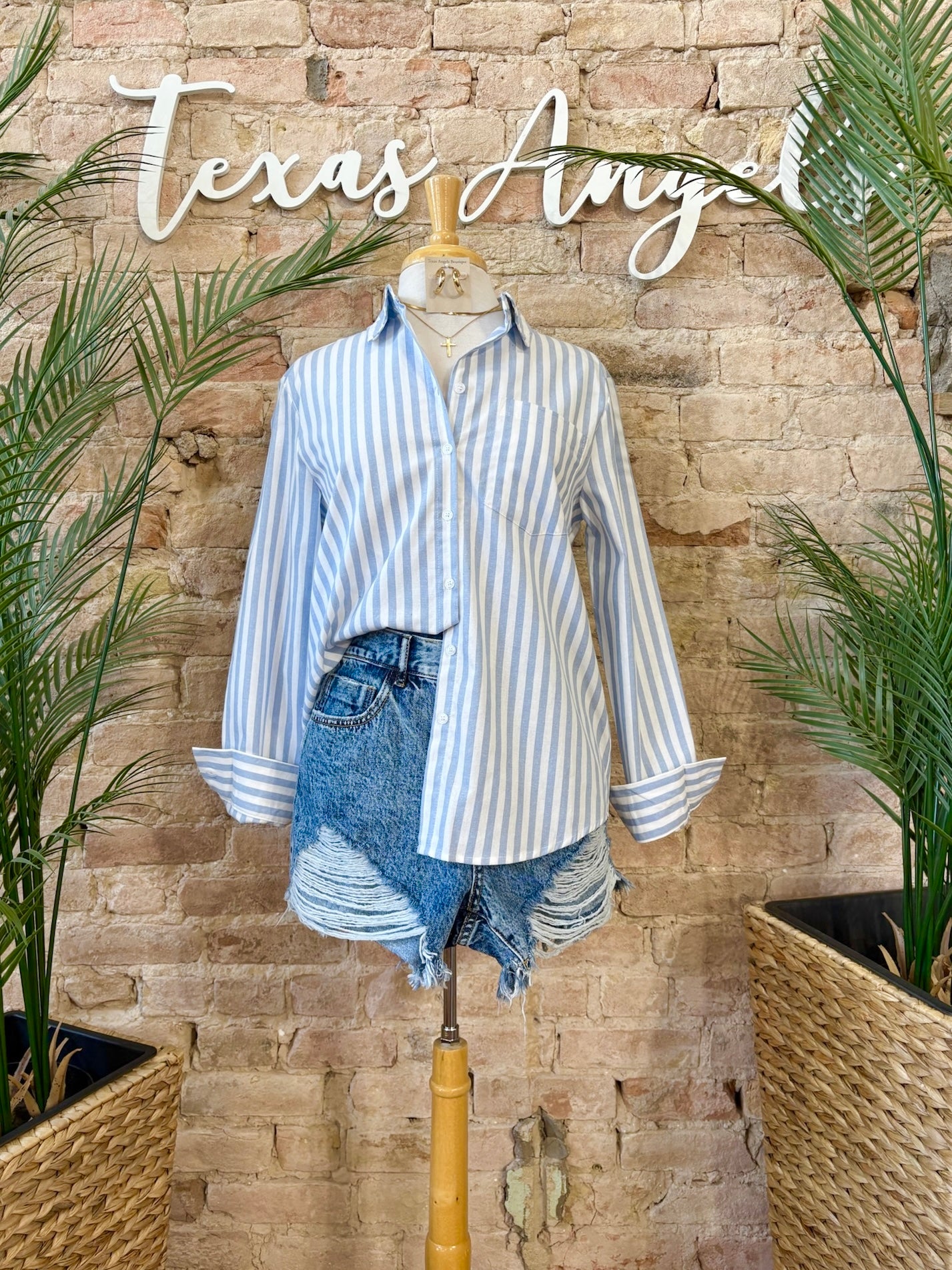Soft Spoken Light Blue Striped Shirt