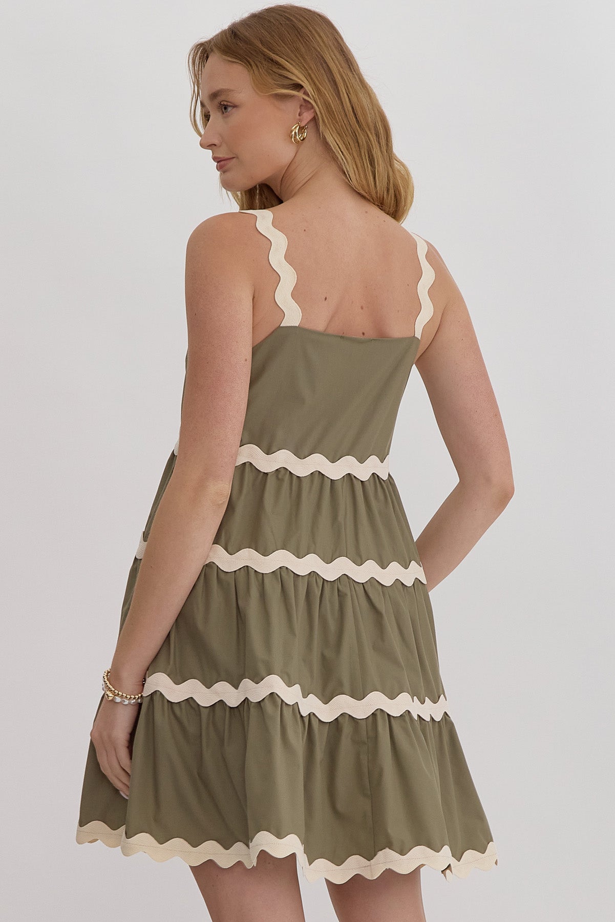 All Dolled Up Olive Dress