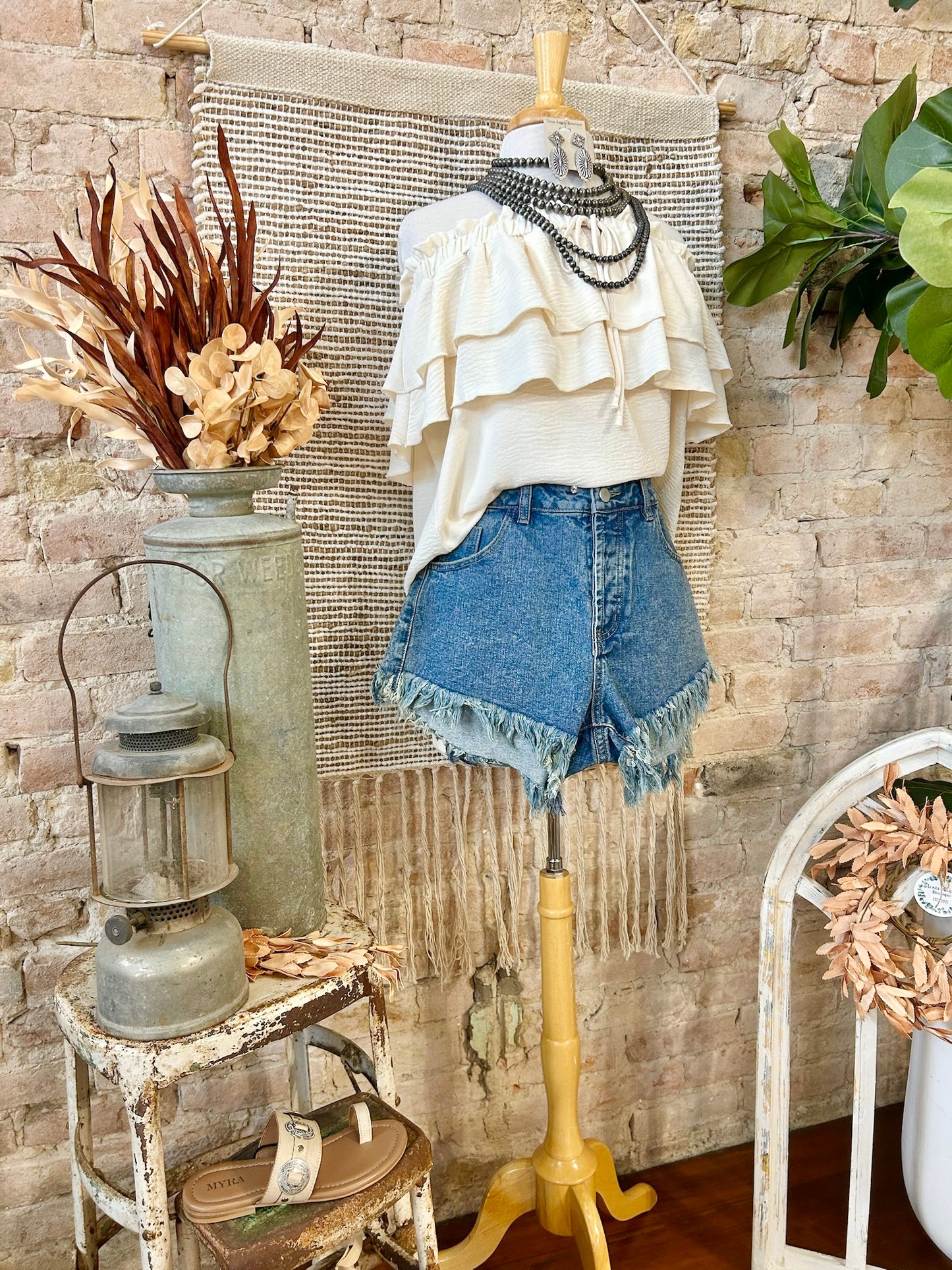 Been On My Mind Cream Off Shoulder Blouse